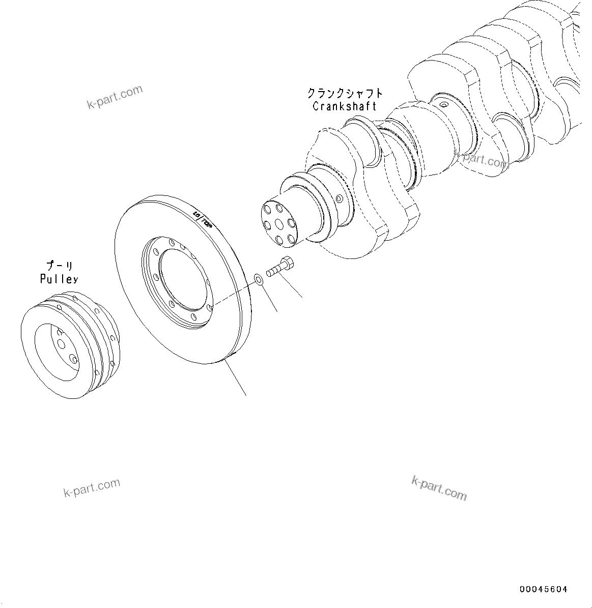 Komatsu parts book diagram for SAA6D125E-5HR S/N 660776-UP (For GD755-5R): VIBRATION DAMPER (#660776-)