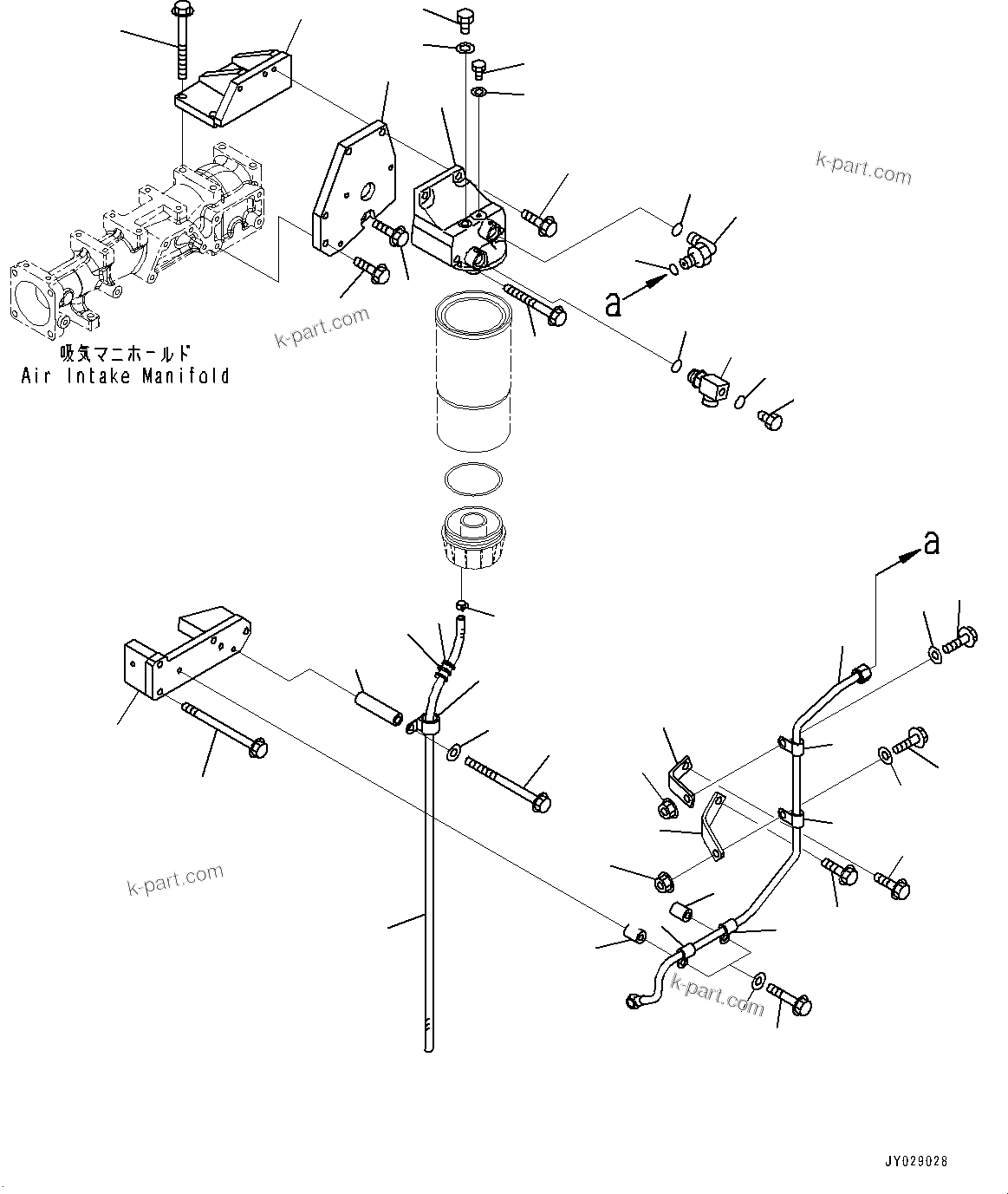 Komatsu parts book diagram for SAA6D125E-5HR S/N 660776-UP (For GD755-5R): PREFILTER (#660776-)