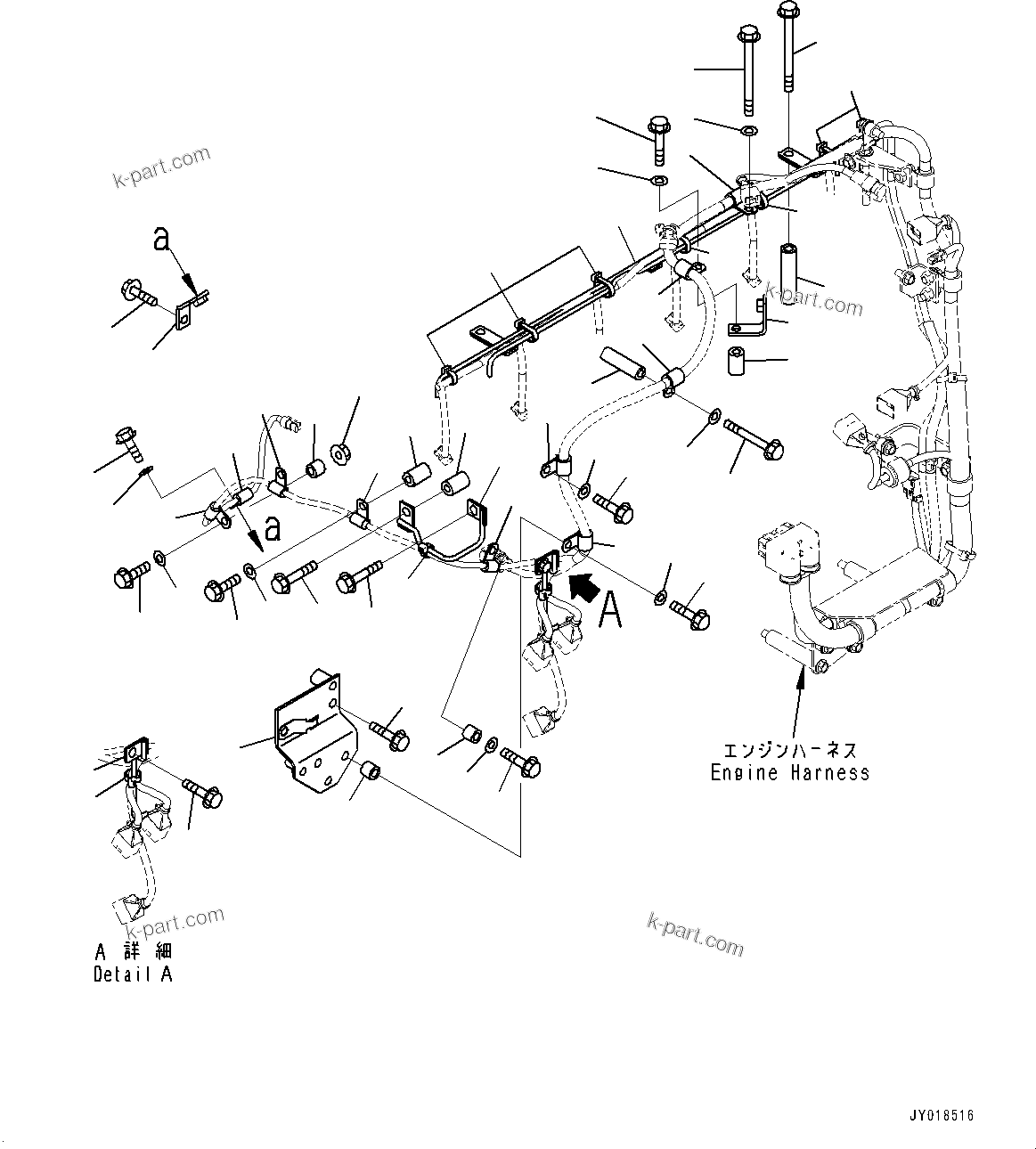Komatsu parts book diagram for SAA6D125E-5HR S/N 660776-UP (For GD755-5R): WIRING HARNESS, (2/3) (#660776-)
