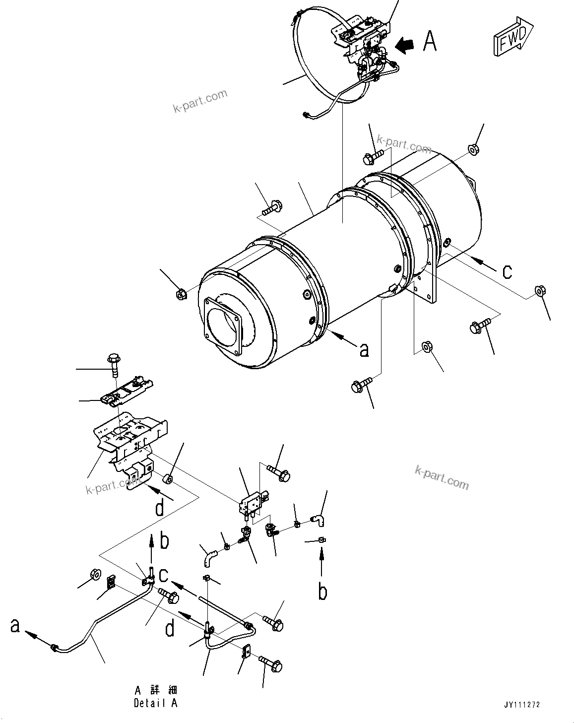 Komatsu parts book diagram for SAA6D140E-6 S/N 730001-UP (For HM400-3): KOMATSU DIESEL PARTICULATE FILTER (KDPF), KOMATSU DIESEL PARTICULATE FILTER (KDPF) Ќ\ђ ?•”•I (1/2)(#730001-)