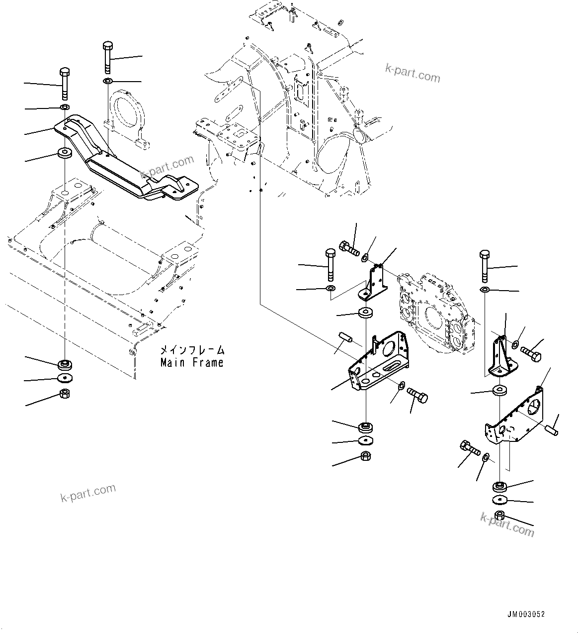 Komatsu parts book diagram for HD1500-7 S/N 80138-UP (-40 deg C) Chassis only: ENGINE MOUNTING (#80138-)