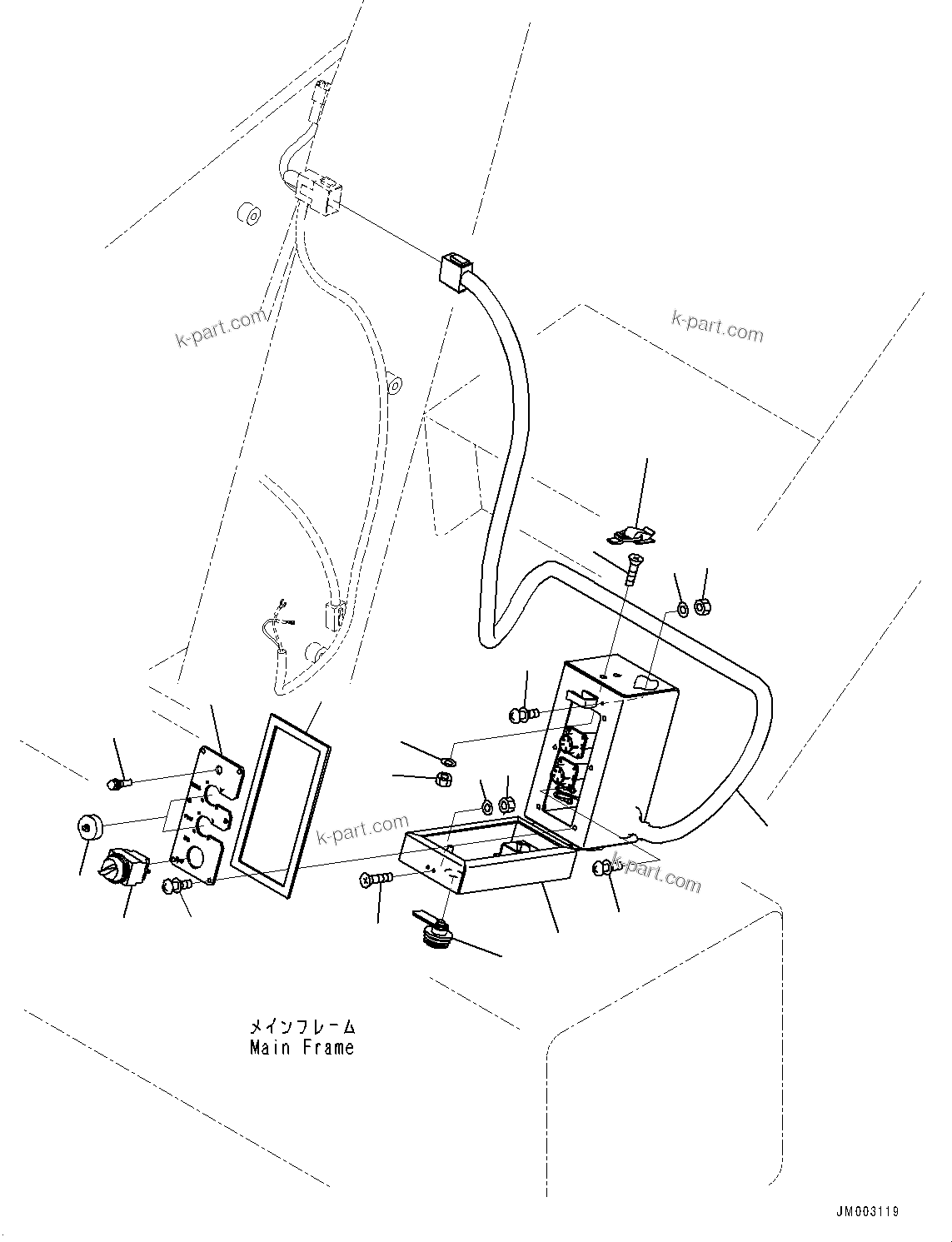 Komatsu parts book diagram for HD1500-7 S/N 80138-UP (-40 deg C) Chassis only: PLATFORM ELECTRICAL PARTS, VHMS AND PLM SWITCH BOX (#80138-)