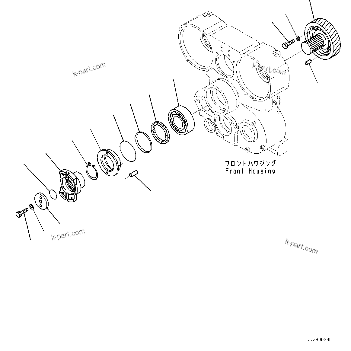 Komatsu parts book diagram for HD1500-7 S/N 80138-UP (-40 deg C) Chassis only: TORQUE CONVERTER AND TRANSMISSION, INPUT SHAFT (1/2) (#80138-)