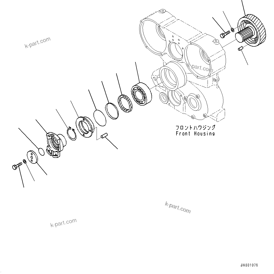 Komatsu parts book diagram for HD1500-7 S/N 80138-UP (-40 deg C) Chassis only: TORQUE CONVERTER AND TRANSMISSION, DRIVE CASE (#80138-)
