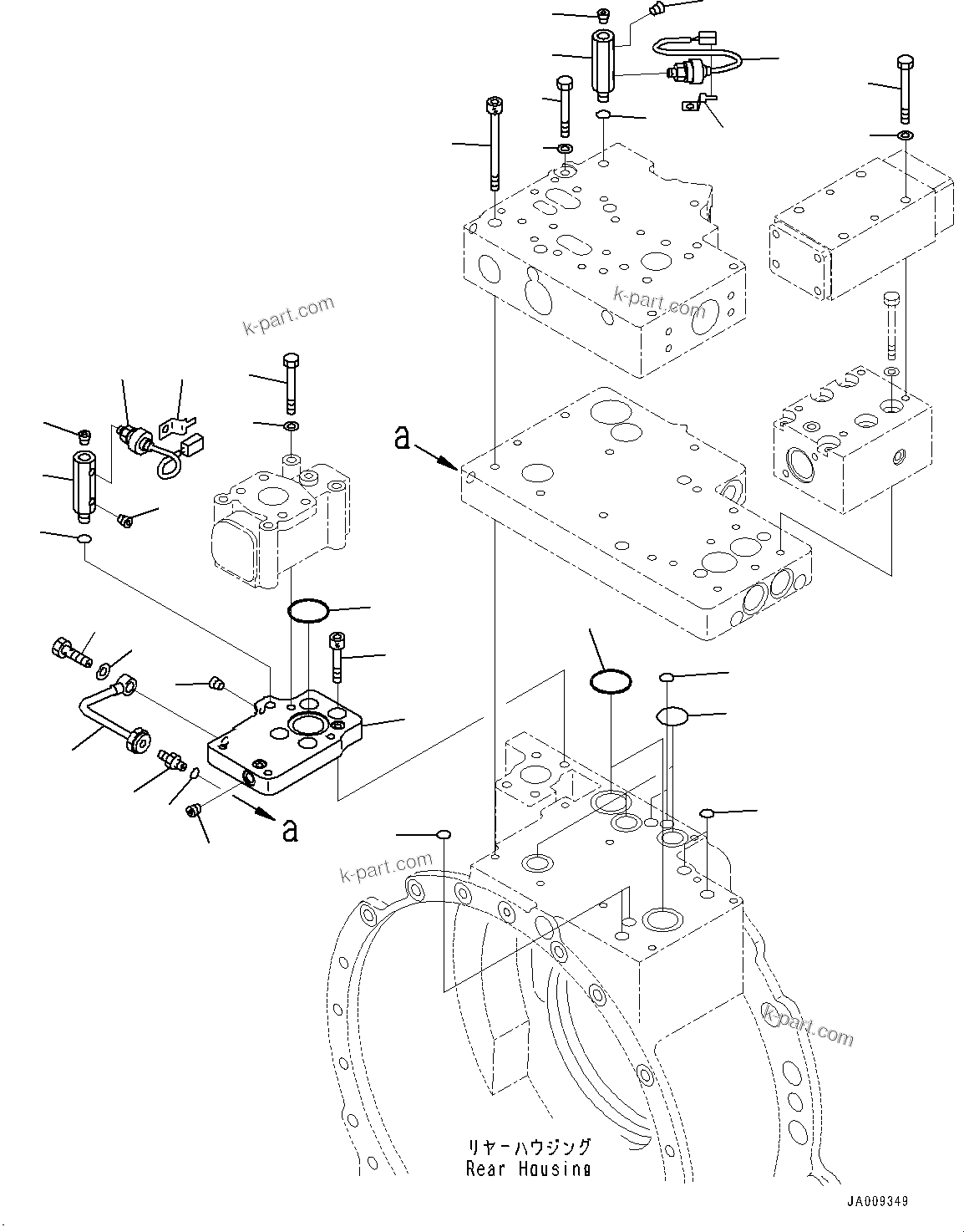 Komatsu parts book diagram for HD1500-7 S/N 80138-UP (-40 deg C) Chassis only: TORQUE CONVERTER AND TRANSMISSION, ACCUMULATOR (#80138-)