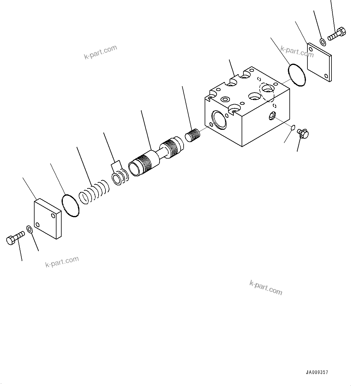 Komatsu parts book diagram for HD1500-7 S/N 80138-UP (-40 deg C) Chassis only: TORQUE CONVERTER AND TRANSMISSION, RELIEF VALVE MOUNTING (2/2) (#80138-)