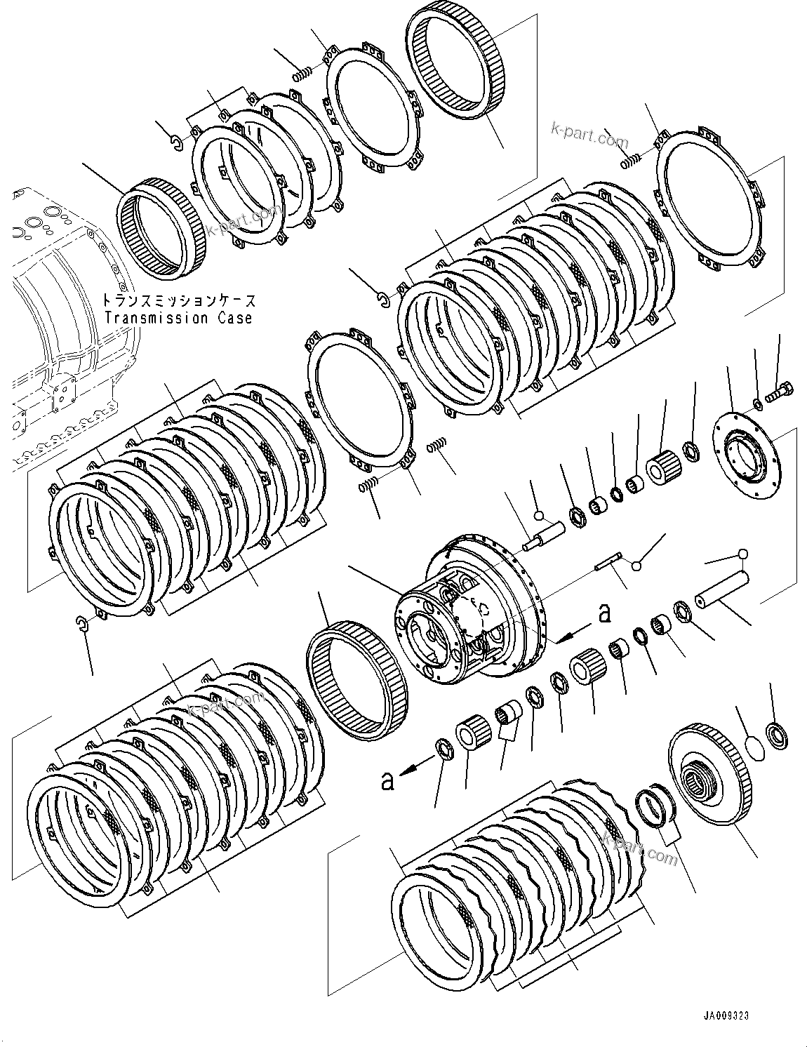 Komatsu parts book diagram for HD1500-7 S/N 80138-UP (-40 deg C) Chassis only: TORQUE CONVERTER AND TRANSMISSION, INPUT SHAFT (2/2) (#80138-)