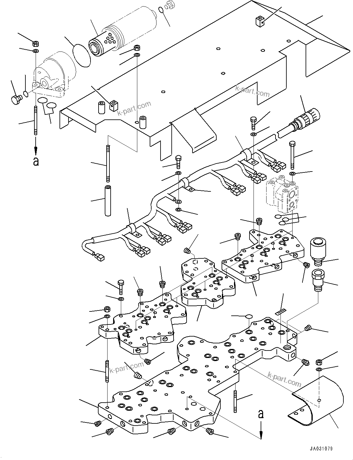 Komatsu parts book diagram for HD1500-7 S/N 80138-UP (-40 deg C) Chassis only: TORQUE CONVERTER AND TRANSMISSION, SENSOR (#80138-)