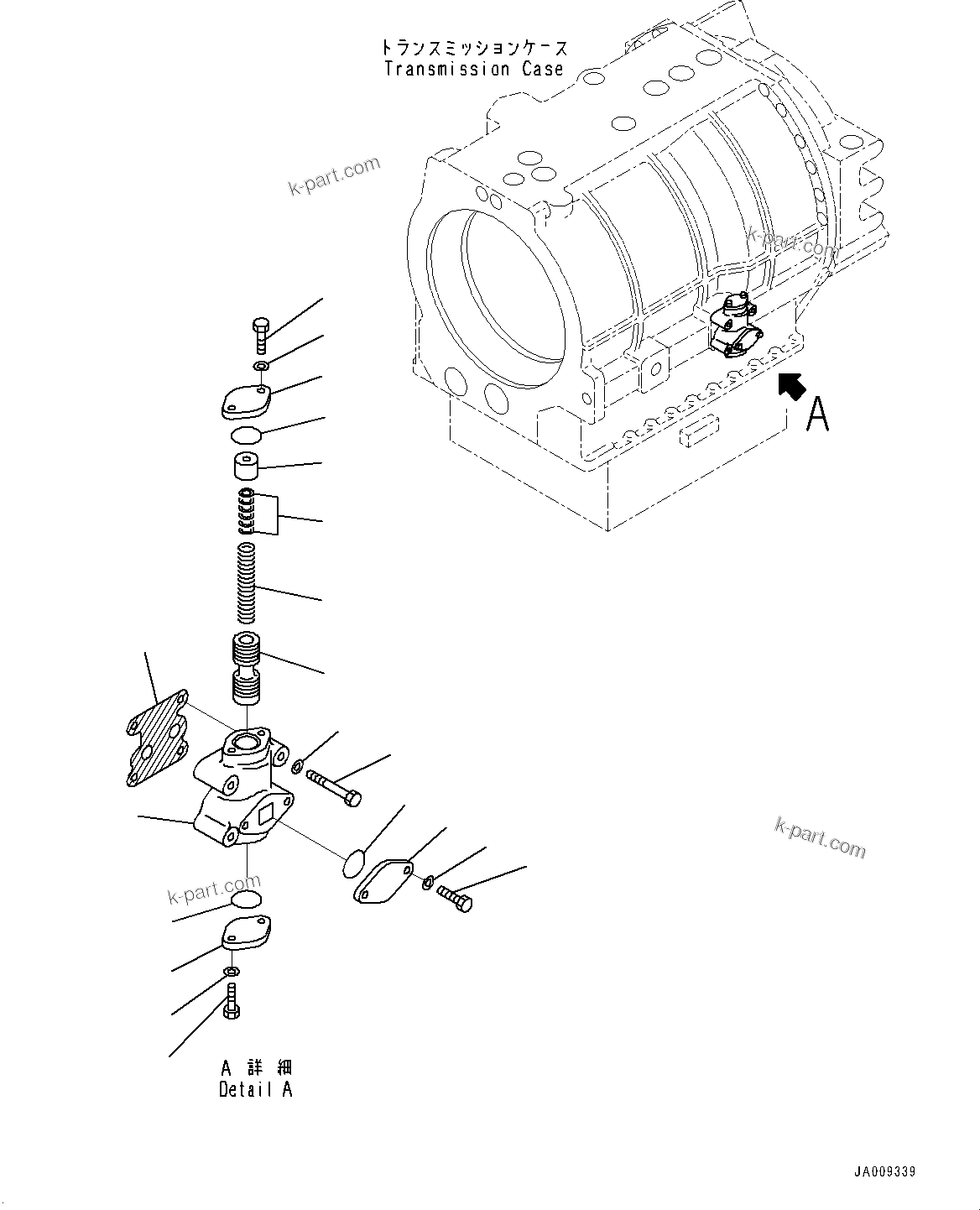 Komatsu parts book diagram for HD1500-7 S/N 80138-UP (-40 deg C) Chassis only: TORQUE CONVERTER AND TRANSMISSION, TRANSMISSION MOUNTING (#80122-)