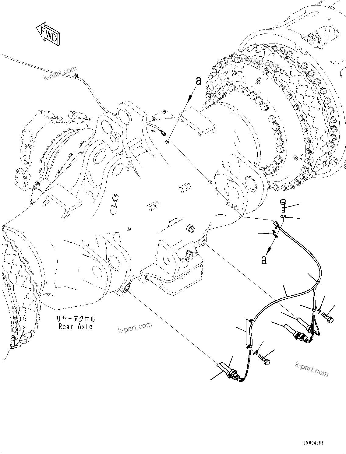 Komatsu parts book diagram for HD1500-7 S/N 80138-UP (-40 deg C) Chassis only: REAR AXLE HEATER,  (#80138-80221)