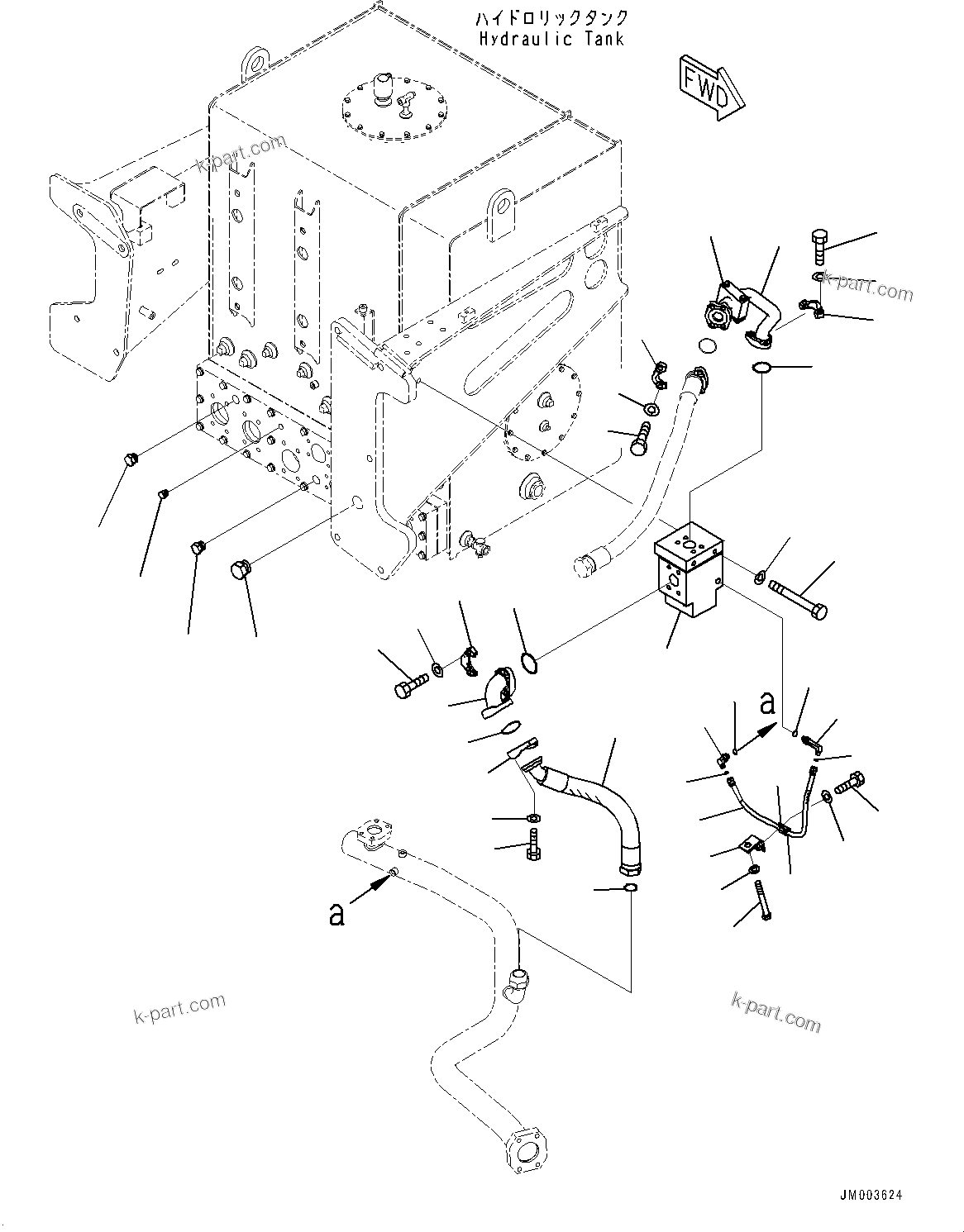 Komatsu parts book diagram for HD1500-7 S/N 80138-UP (-40 deg C) Chassis only: HYDRAULIC TANK GROUP, BRAKE COOLING PIPING (3/3) (#80138-)