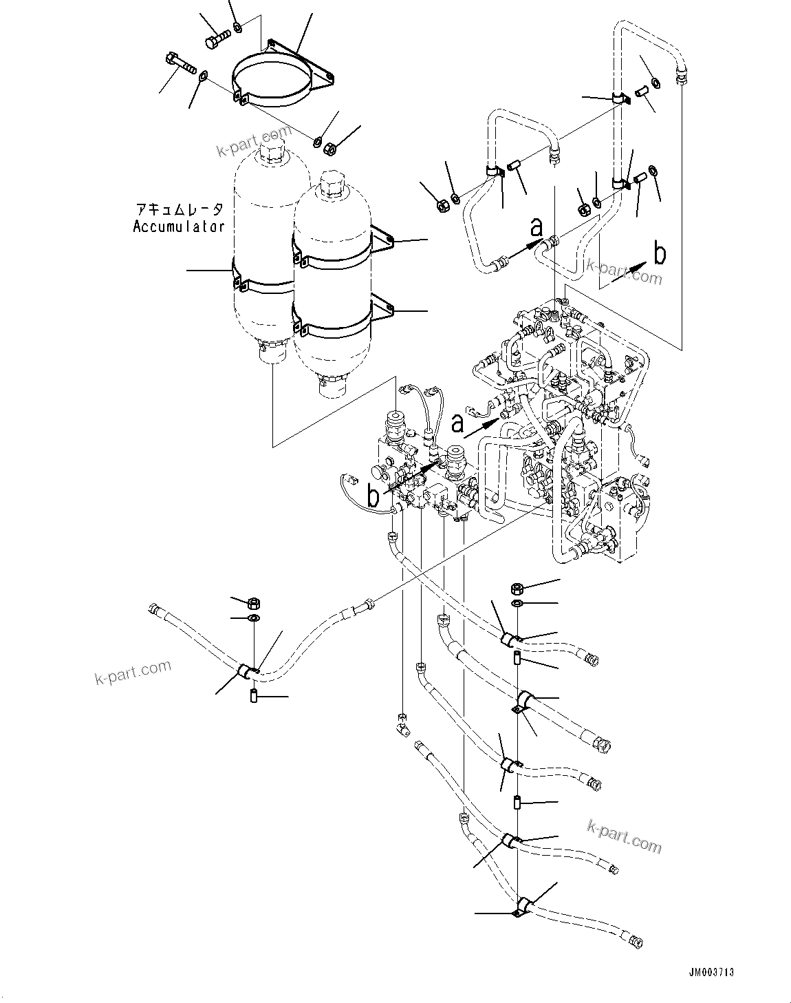 Komatsu parts book diagram for HD1500-7 S/N 80138-UP (-40 deg C) Chassis only: HYDRAULIC CABINET, MOUNTING PARTS (1/2) (#80138-80263)