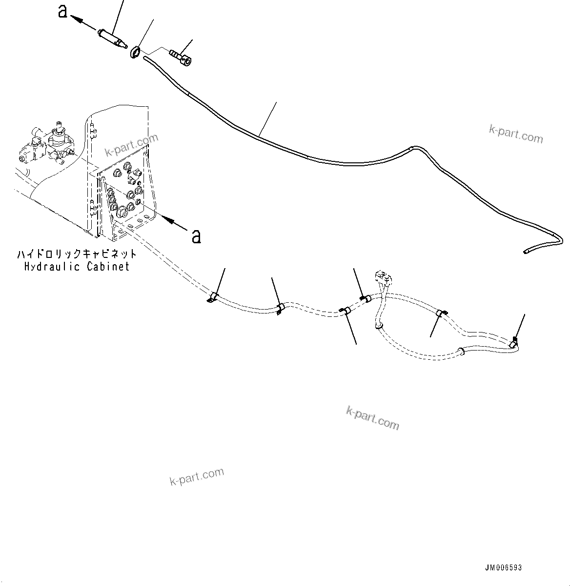 Komatsu parts book diagram for HD1500-7 S/N 80138-UP (-40 deg C) Chassis only: HYDRAULIC CABINET, CABLE (#80264-)
