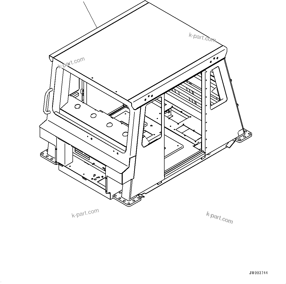 Komatsu parts book diagram for HD1500-7 S/N 80138-UP (-40 deg C) Chassis only: CAB, BODY (#80138-)