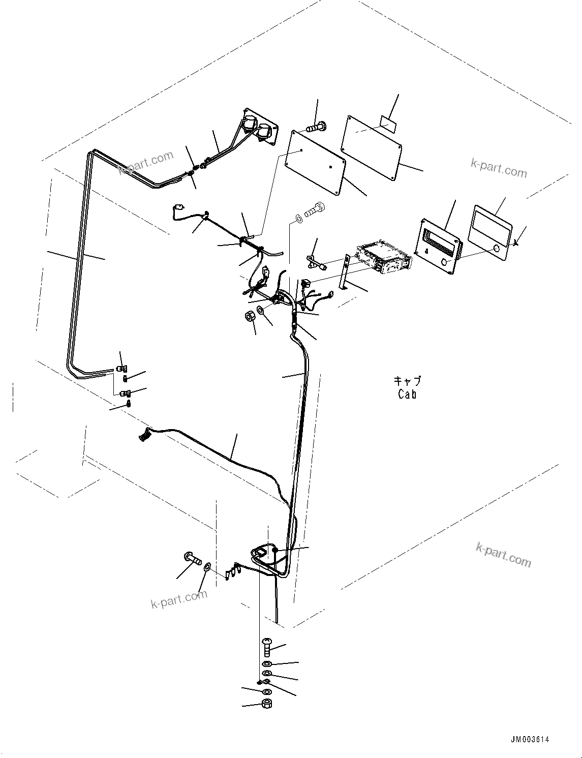 Komatsu parts book diagram for HD1500-7 S/N 80138-UP (-40 deg C) Chassis only: CAB, DASHBOARD WIRING HARNESS (#80138-)