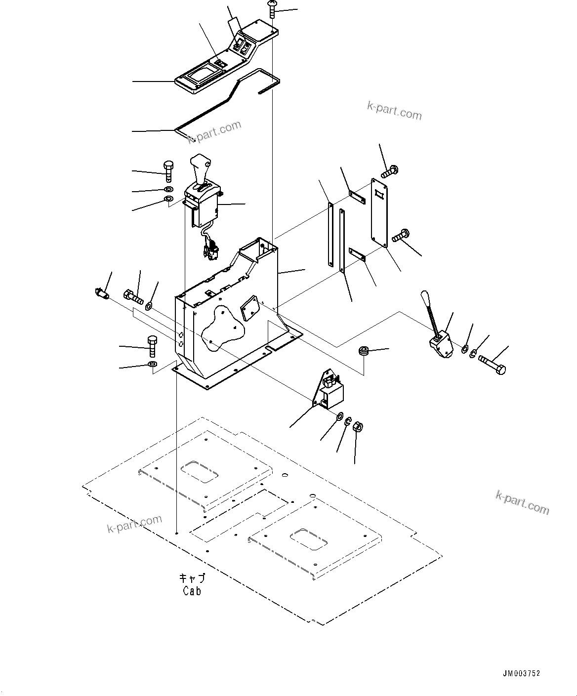 Komatsu parts book diagram for HD1500-7 S/N 80138-UP (-40 deg C) Chassis only: CAB, CONSOLE BOX (#80138-)