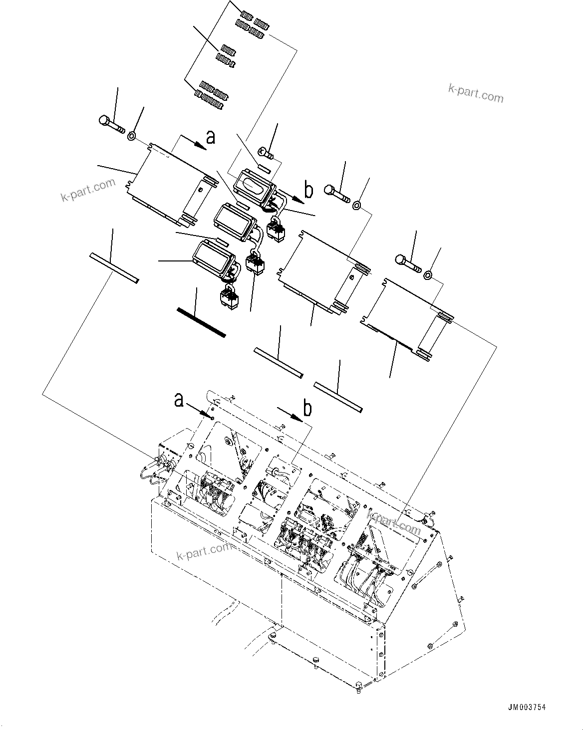 Komatsu parts book diagram for HD1500-7 S/N 80138-UP (-40 deg C) Chassis only: CAB, FUSE AND CONTROLLER (#80138-)