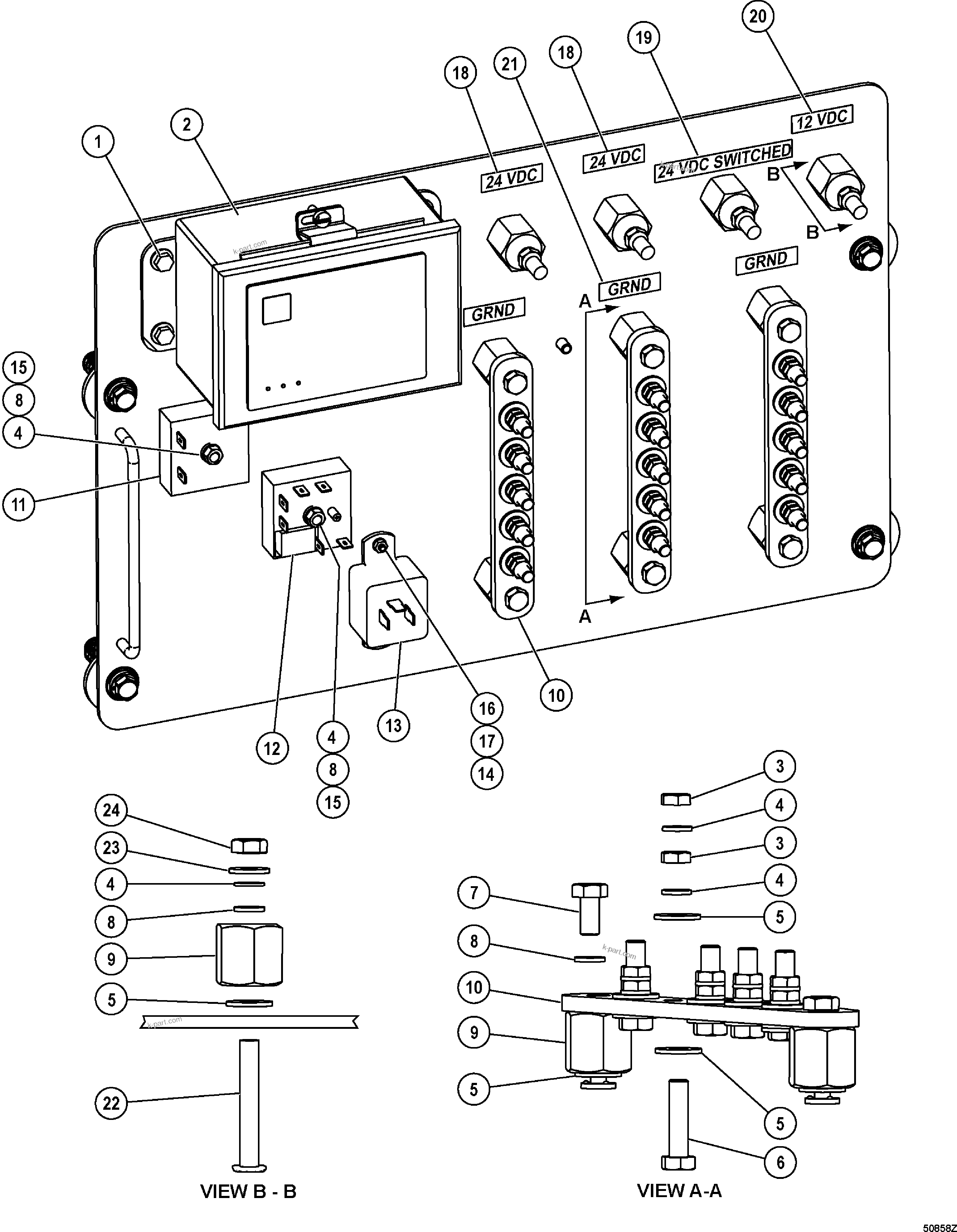 Komatsu parts book diagram for HD1500-7 S/N 80138-UP (-40 deg C) Chassis only: CAB, TIMER (#80138-)