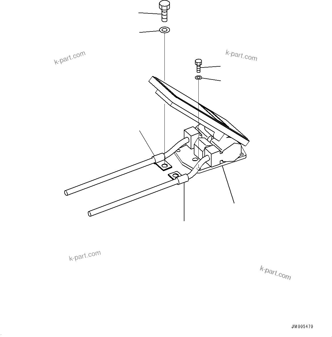 Komatsu parts book diagram for HD1500-7 S/N 80138-UP (-40 deg C) Chassis only: CAB, ACCELERATOR PEDAL (#80138-)