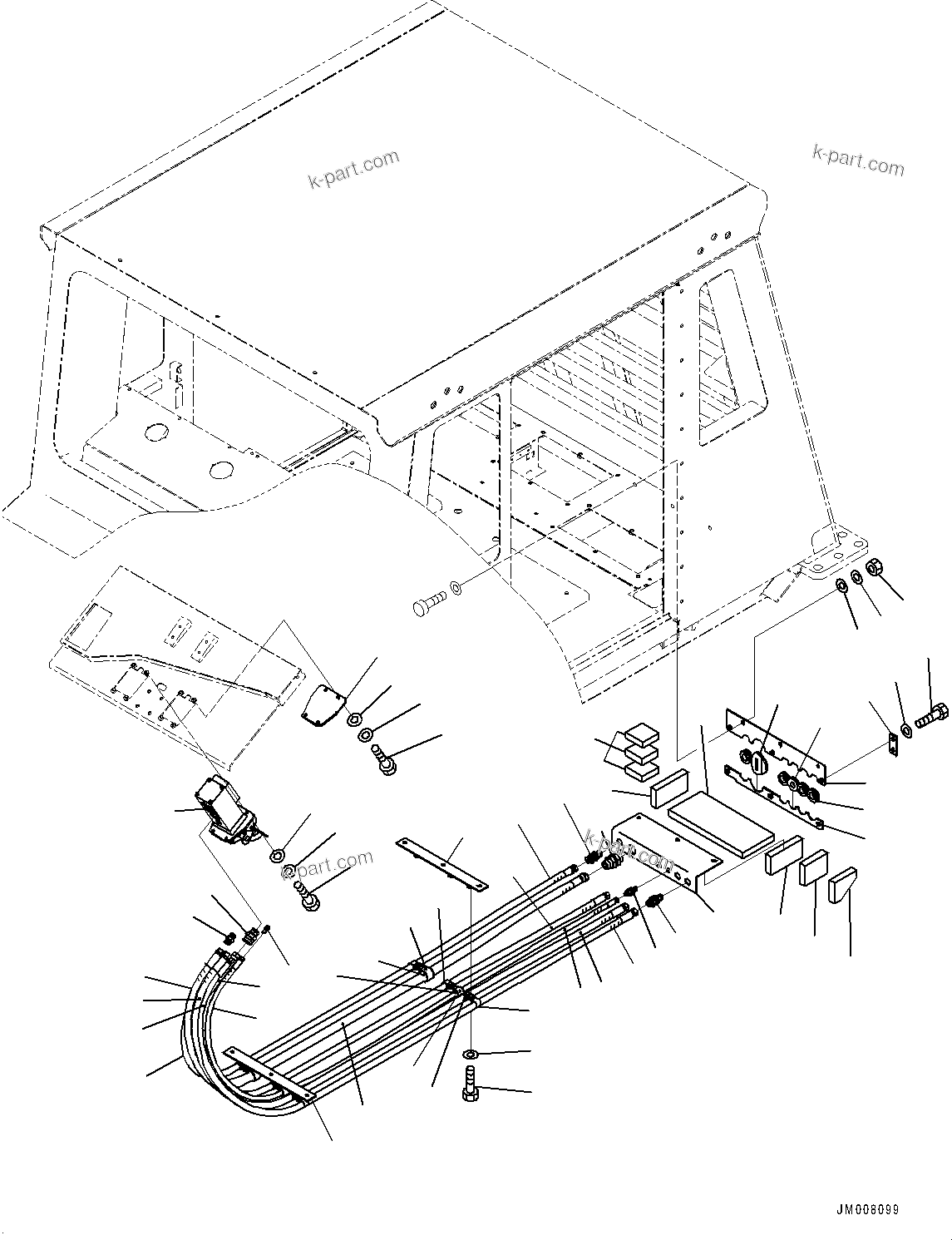 Komatsu parts book diagram for HD1500-7 S/N 80138-UP (-40 deg C) Chassis only: CAB, BRAKE (#80138-)