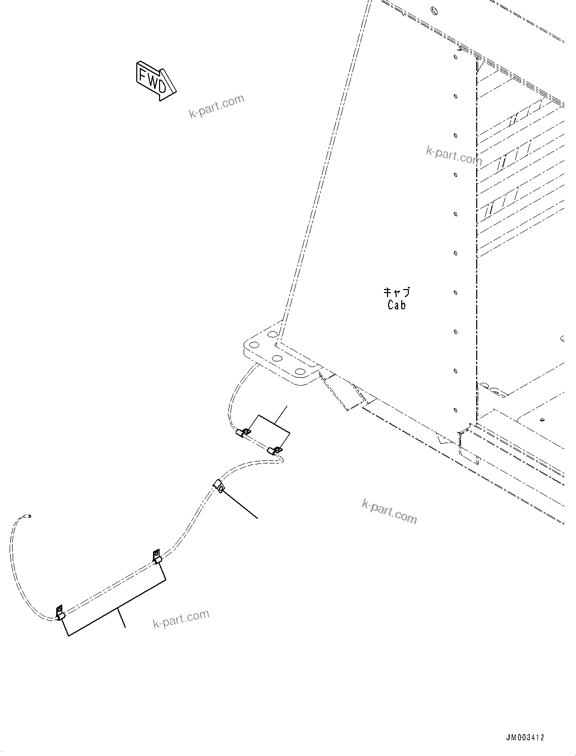 Komatsu parts book diagram for HD1500-7 S/N 80138-UP (-40 deg C) Chassis only: WINDOW WASHER RELATED PARTS (#80138-)