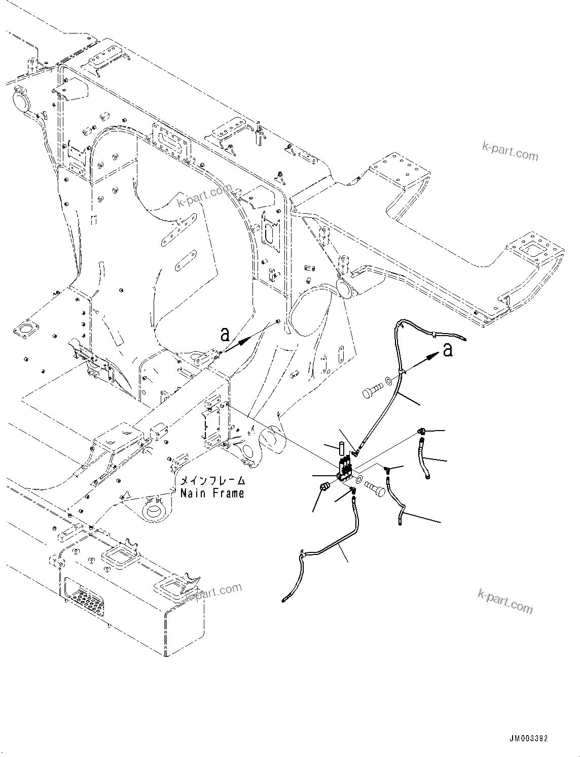 Komatsu parts book diagram for HD1500-7 S/N 80138-UP (-40 deg C) Chassis only: AUTO-GREASING SYSTEM, PIPING, L.H. (#80138-)