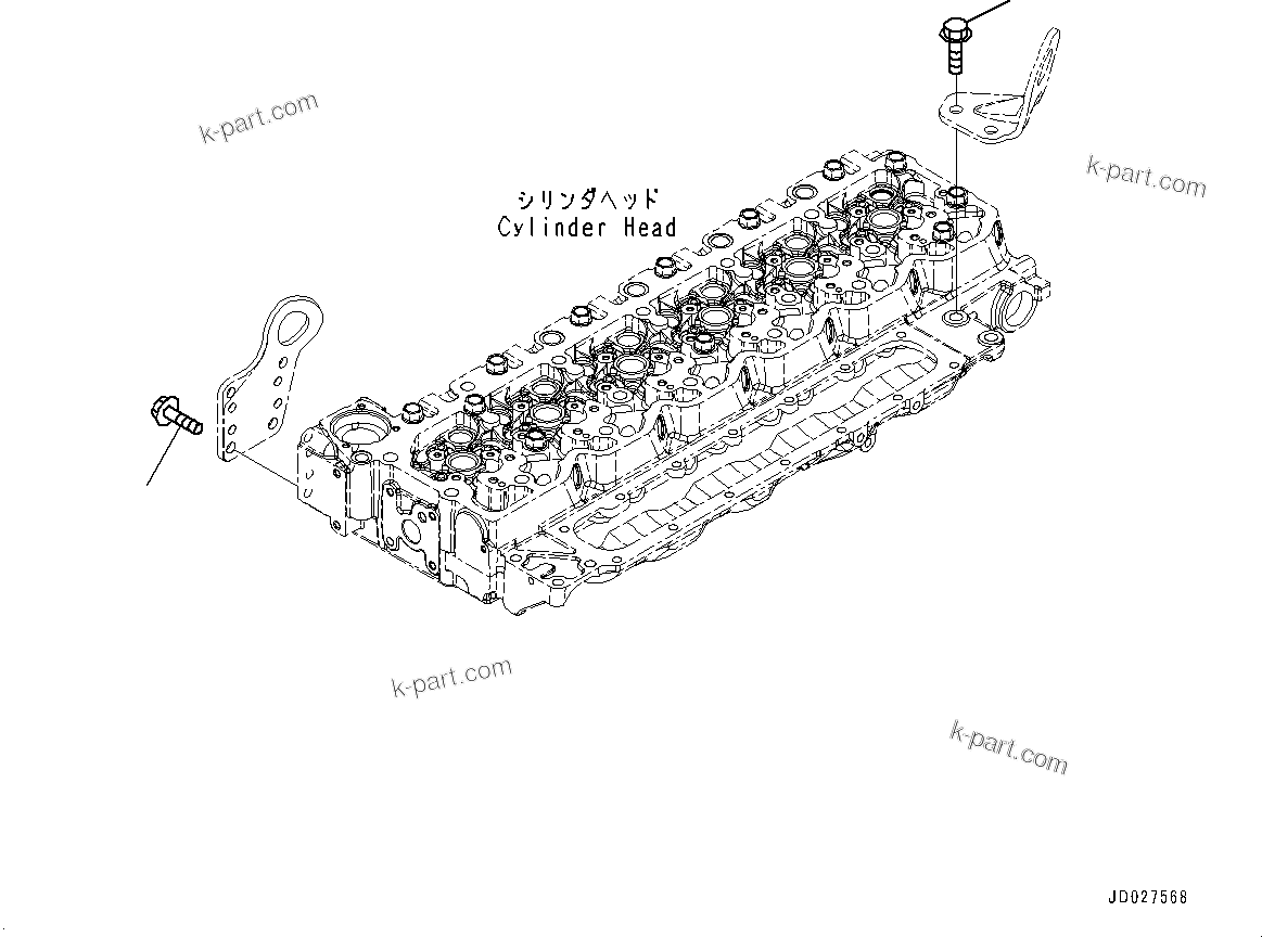 Komatsu parts book diagram for SAA6D107E-1Q S/N 26598590-UP (For PC220-8M0/PC220LC-8M0): LIFTING BRACKET MOUNTING (#26598590-)