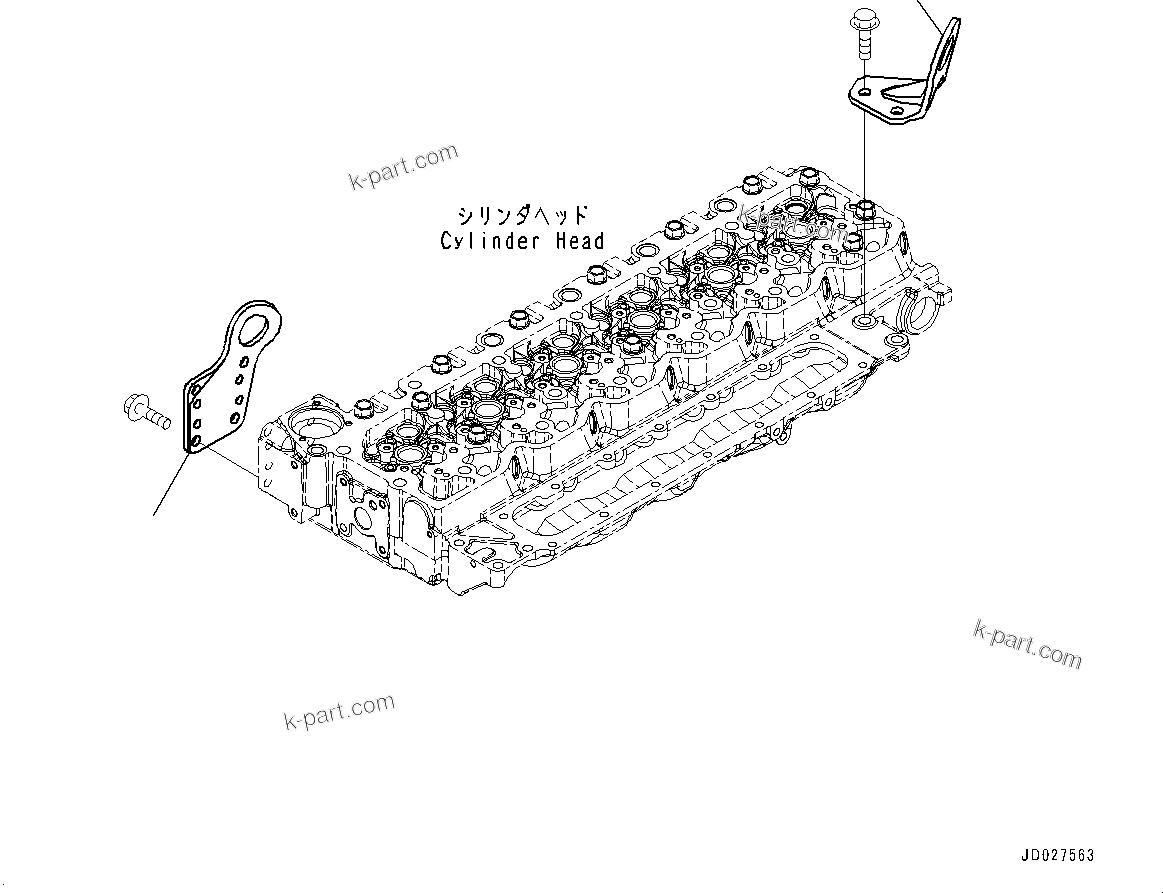 Komatsu parts book diagram for SAA6D107E-1Q S/N 26598590-UP (For PC220-8M0/PC220LC-8M0): LIFTING BRACKET (#26598590-)