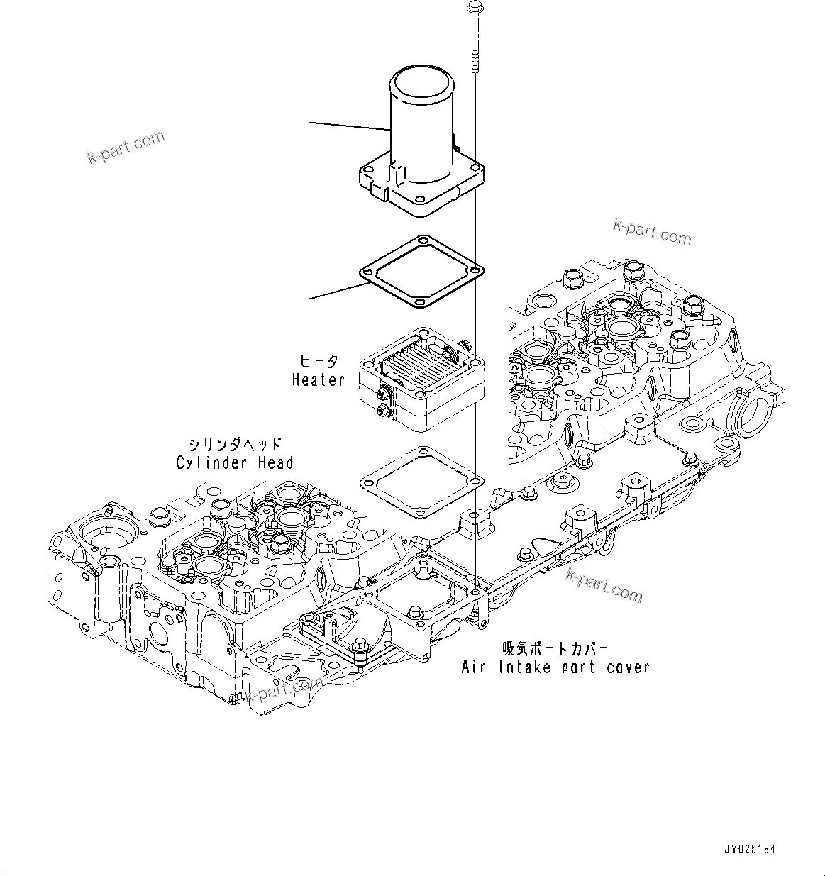 Komatsu parts book diagram for SAA6D107E-1Q S/N 26598590-UP (For PC220-8M0/PC220LC-8M0): AIR INTAKE CONNECTOR (#26598590-)