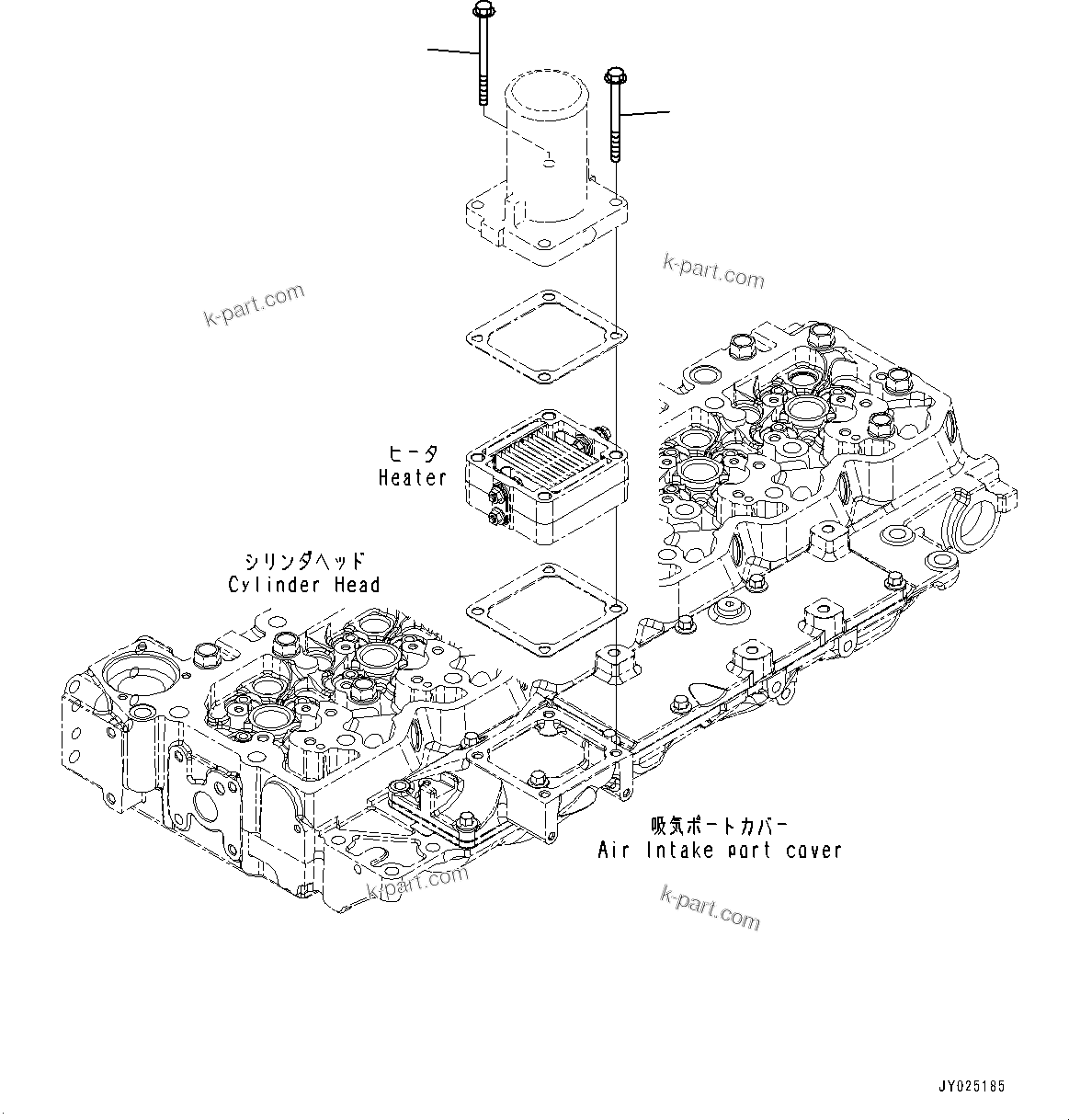 Komatsu parts book diagram for SAA6D107E-1Q S/N 26598590-UP (For PC220-8M0/PC220LC-8M0): AIR INTAKE CONNECTOR MOUNTING (#26598590-)