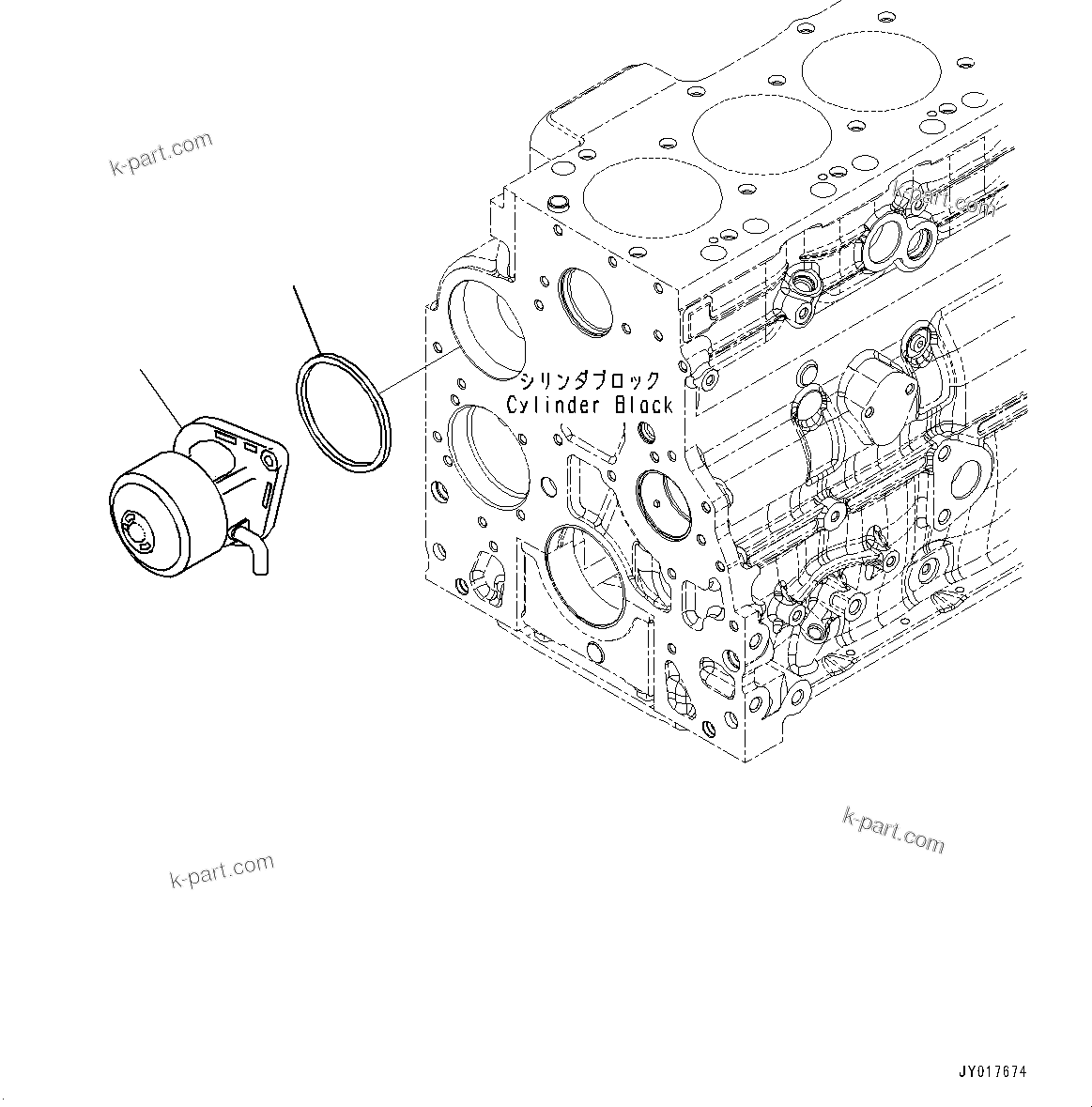 Komatsu parts book diagram for SAA6D107E-1Q S/N 26598590-UP (For PC220-8M0/PC220LC-8M0): WATER PUMP (#26598590-)