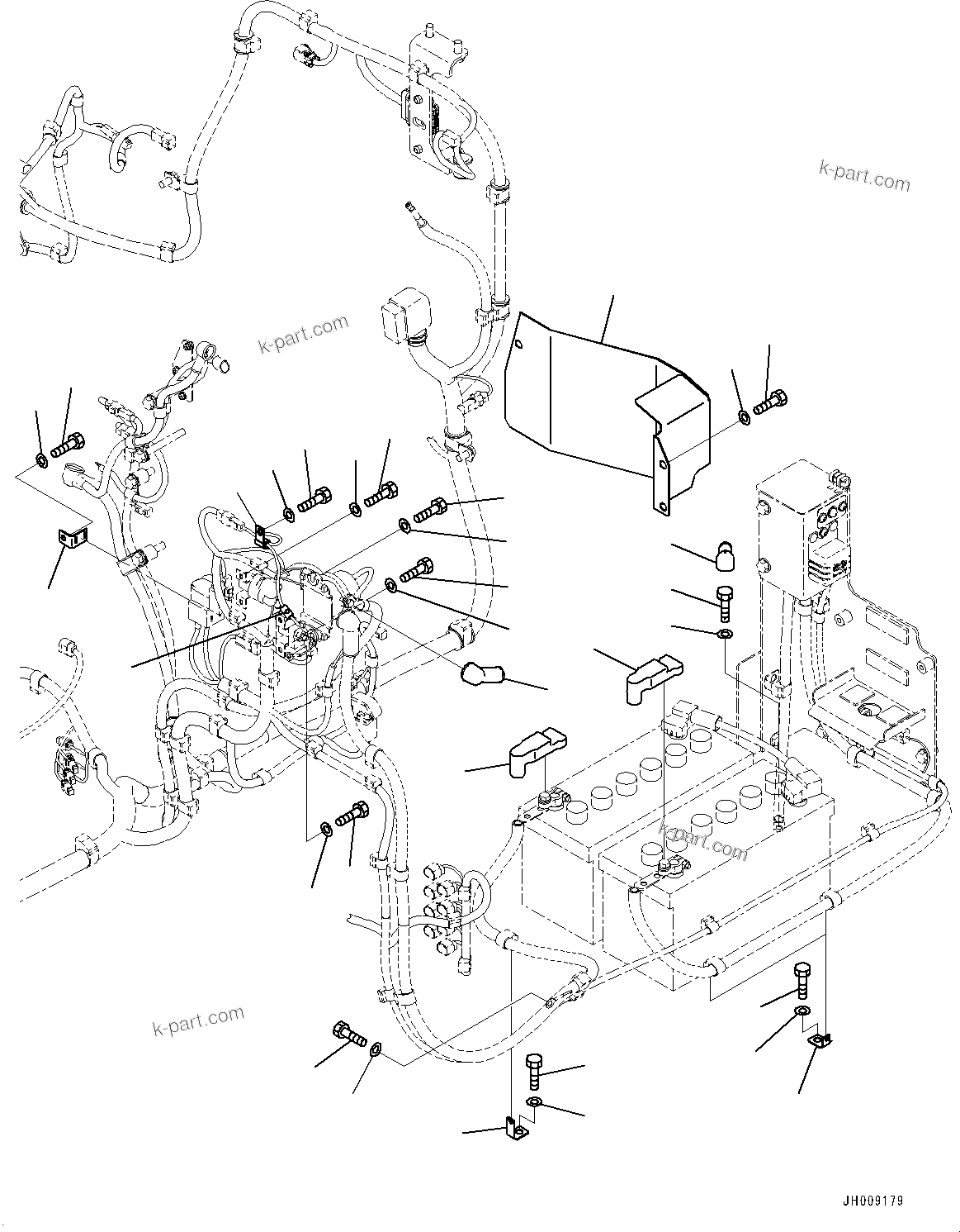Komatsu parts book diagram for PC170LC-10 S/N 30001-UP: ELECTRIC WIRING HARNESS, STARTING WIRING HARNESS (2/2) (#30001-)