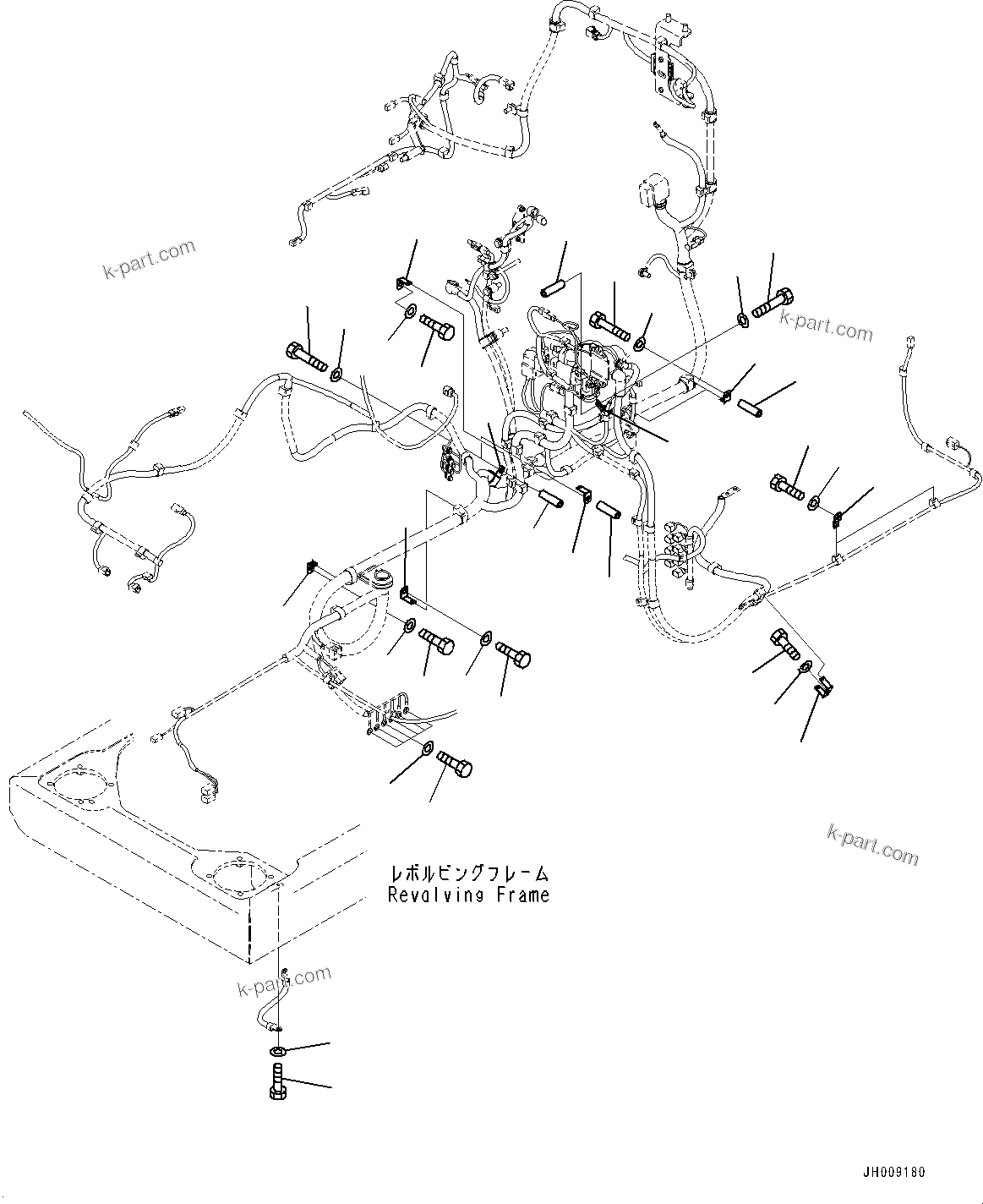 Komatsu parts book diagram for PC170LC-10 S/N 30001-UP: ELECTRIC WIRING HARNESS, MAIN WIRING HARNESS (1/2) (#30001-)
