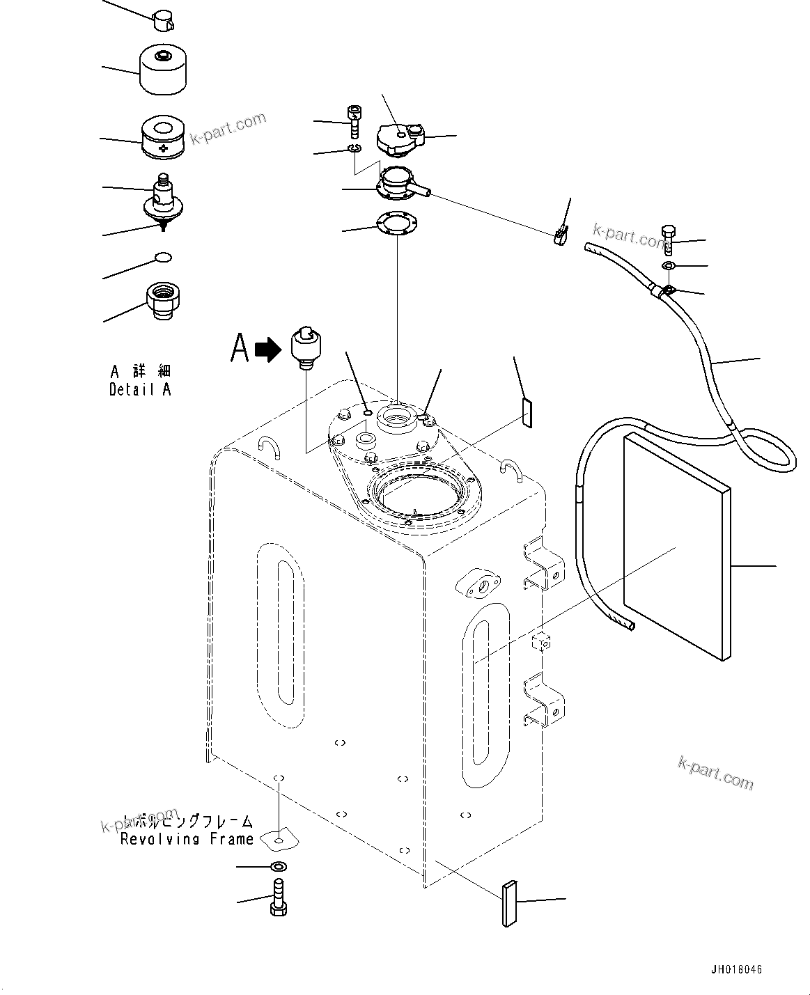 Komatsu parts book diagram for PC170LC-10 S/N 30001-UP: HYDRAULIC TANK, (2/2) (#30906-)