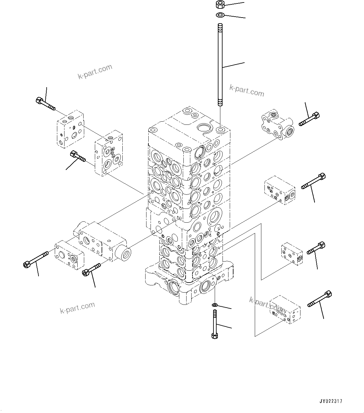 Komatsu parts book diagram for PC170LC-10 S/N 30001-UP: CONTROL VALVE, INNER PARTS (13/27) (#30001-)