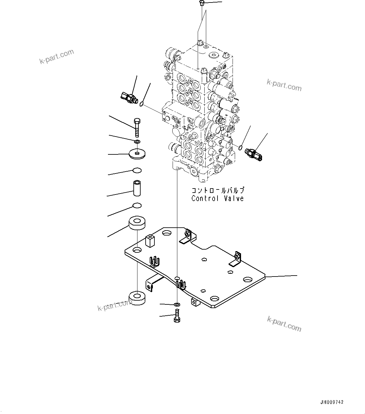 Komatsu parts book diagram for PC170LC-10 S/N 30001-UP: CONTROL VALVE, BRACKET (#30001-)