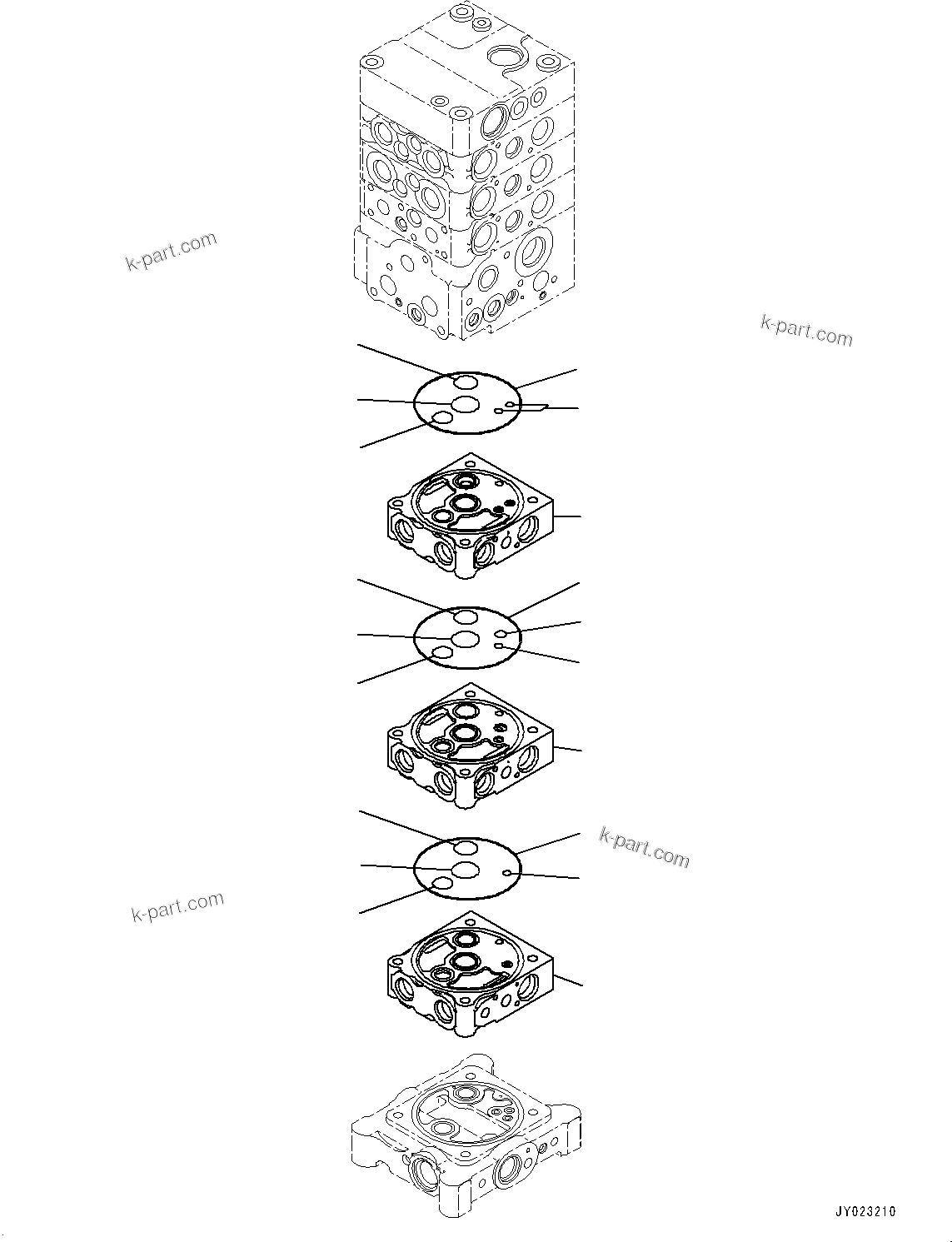Komatsu parts book diagram for PC170LC-10 S/N 30001-UP: CONTROL VALVE, INNER PARTS (9/26) (#30001-)