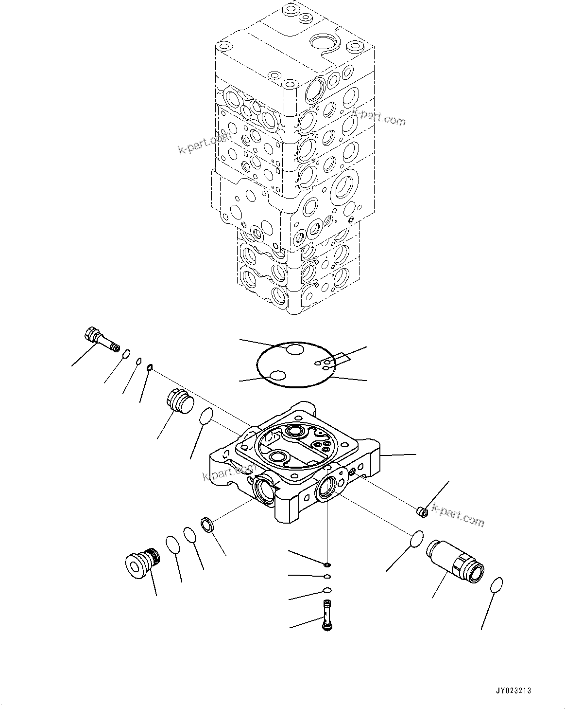 Komatsu parts book diagram for PC170LC-10 S/N 30001-UP: CONTROL VALVE, INNER PARTS (12/26) (#30001-)