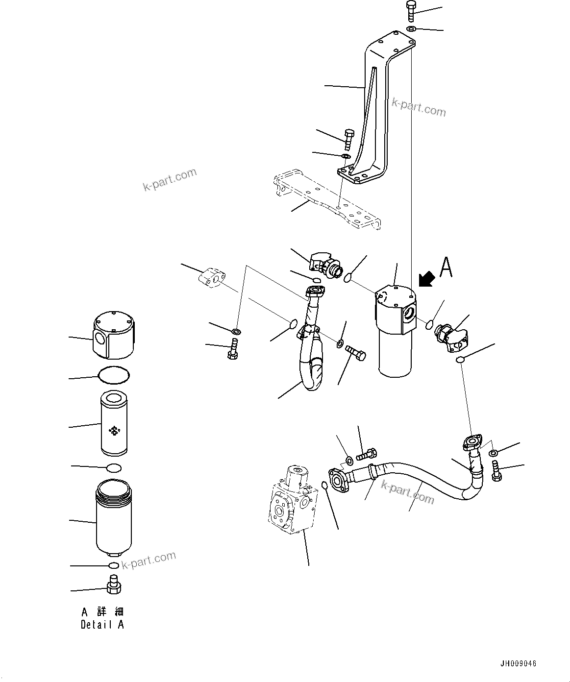 Komatsu parts book diagram for PC170LC-10 S/N 30001-UP: ACTUATOR PIPING, RETURN PIPING (#30001-)