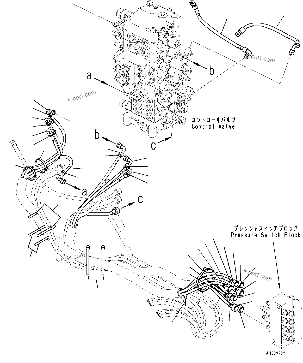 Komatsu parts book diagram for PC170LC-10 S/N 30001-UP: PROPORTIONAL PRESSURE CONTROL (PPC) PIPING, HOSE (#30001-30001)