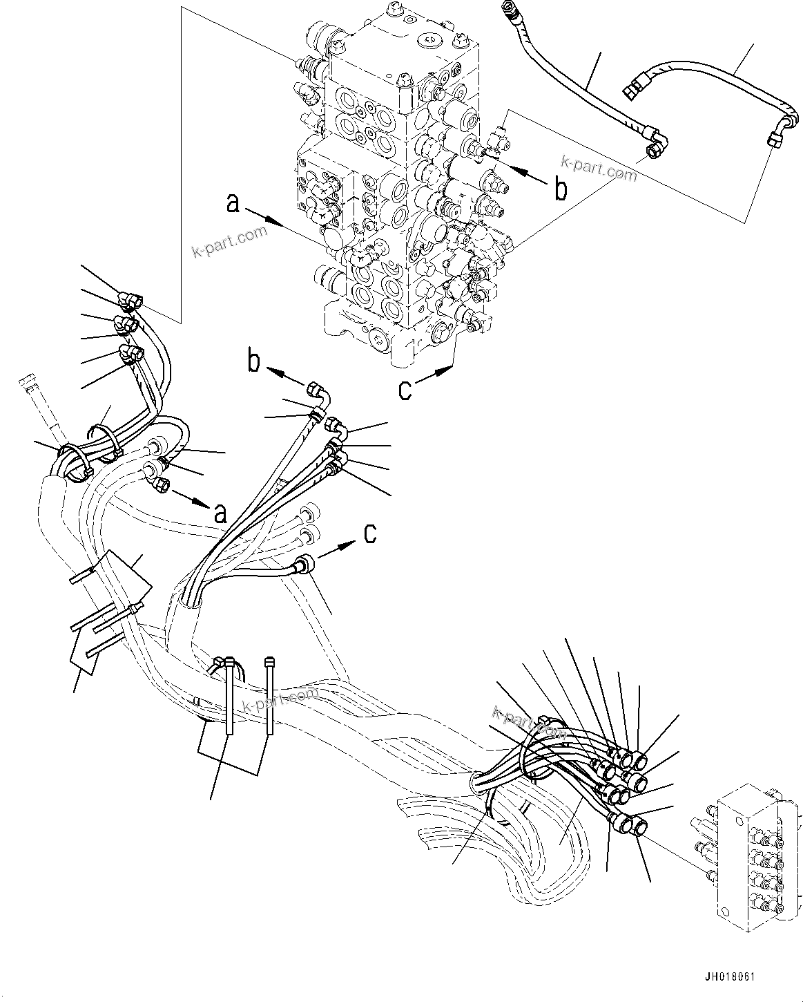 Komatsu parts book diagram for PC170LC-10 S/N 30001-UP: PROPORTIONAL PRESSURE CONTROL (PPC) PIPING, HOSE (#30002-)