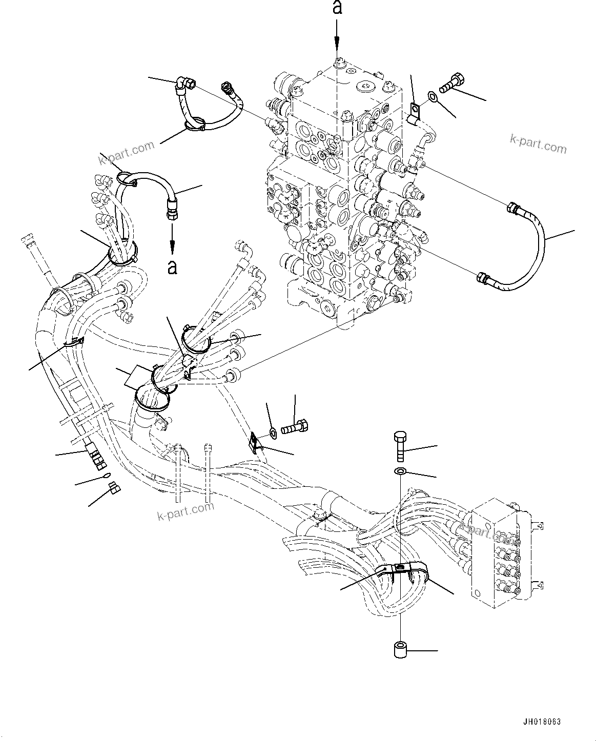 Komatsu parts book diagram for PC170LC-10 S/N 30001-UP: PROPORTIONAL PRESSURE CONTROL (PPC) PIPING, HOSE AND CLAMP (#30002-)