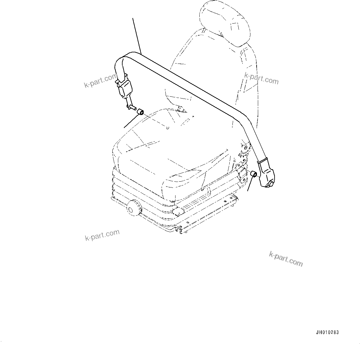 Komatsu parts book diagram for PC170LC-10 S/N 30001-UP: SEAT BELT (#30001-)