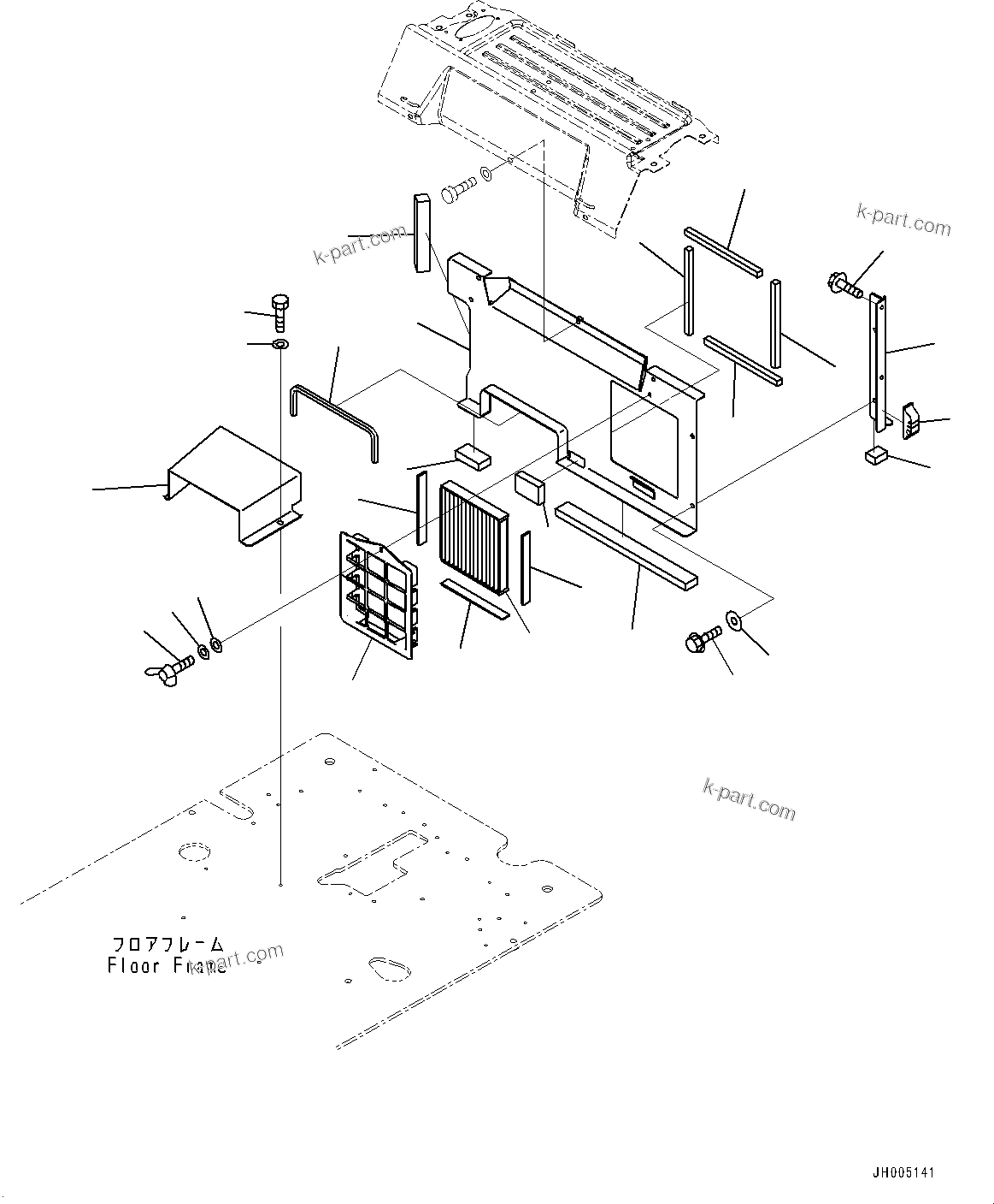 Komatsu parts book diagram for PC170LC-10 S/N 30001-UP: CAB, CAB IN PARTS, PARTITION AND RECIRCULATION AIR FILTER (#30001-)