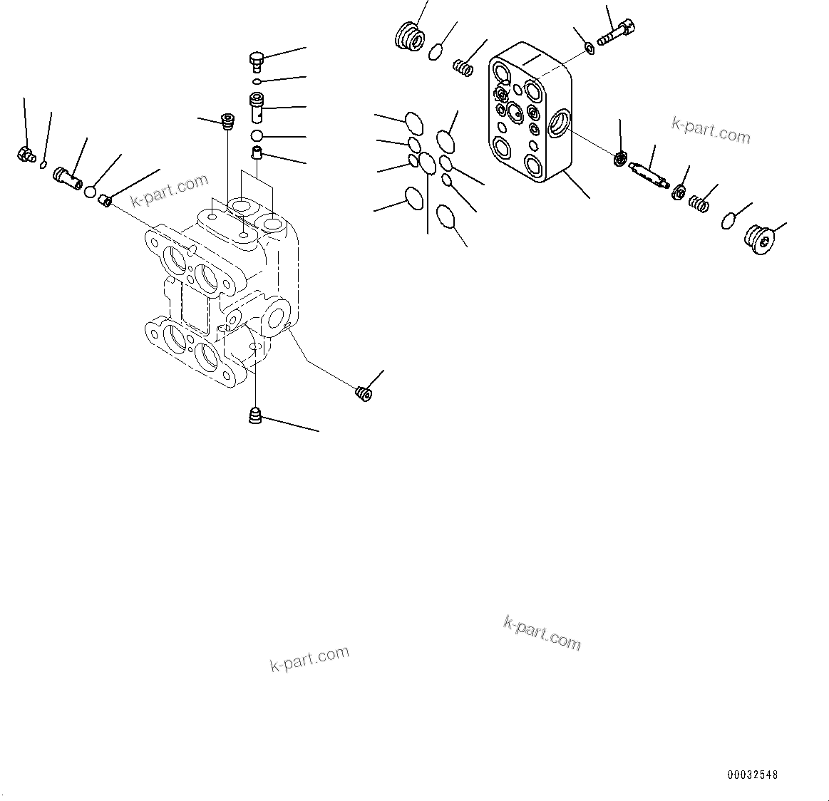 Komatsu parts book diagram for PC170LC-10 S/N 30001-UP: CAB, PPC VALVE FOR TRAVEL (2/2) (#30001-)
