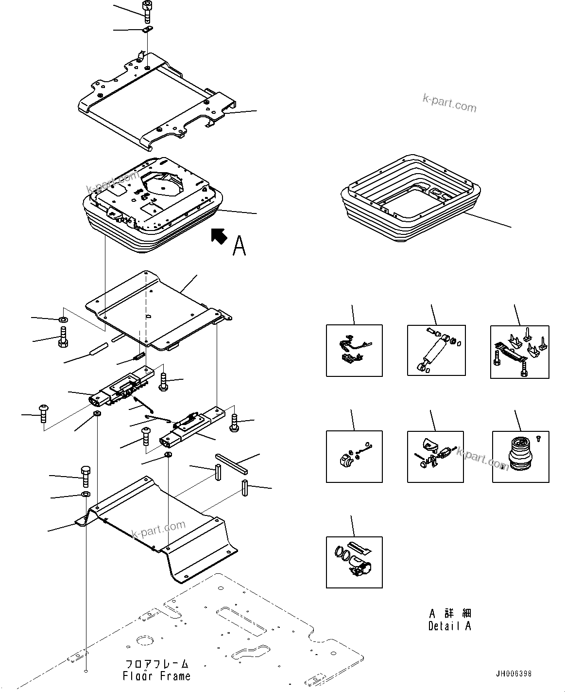 Komatsu parts book diagram for PC170LC-10 S/N 30001-UP: CAB, FLOOR, BASE (#30001-)