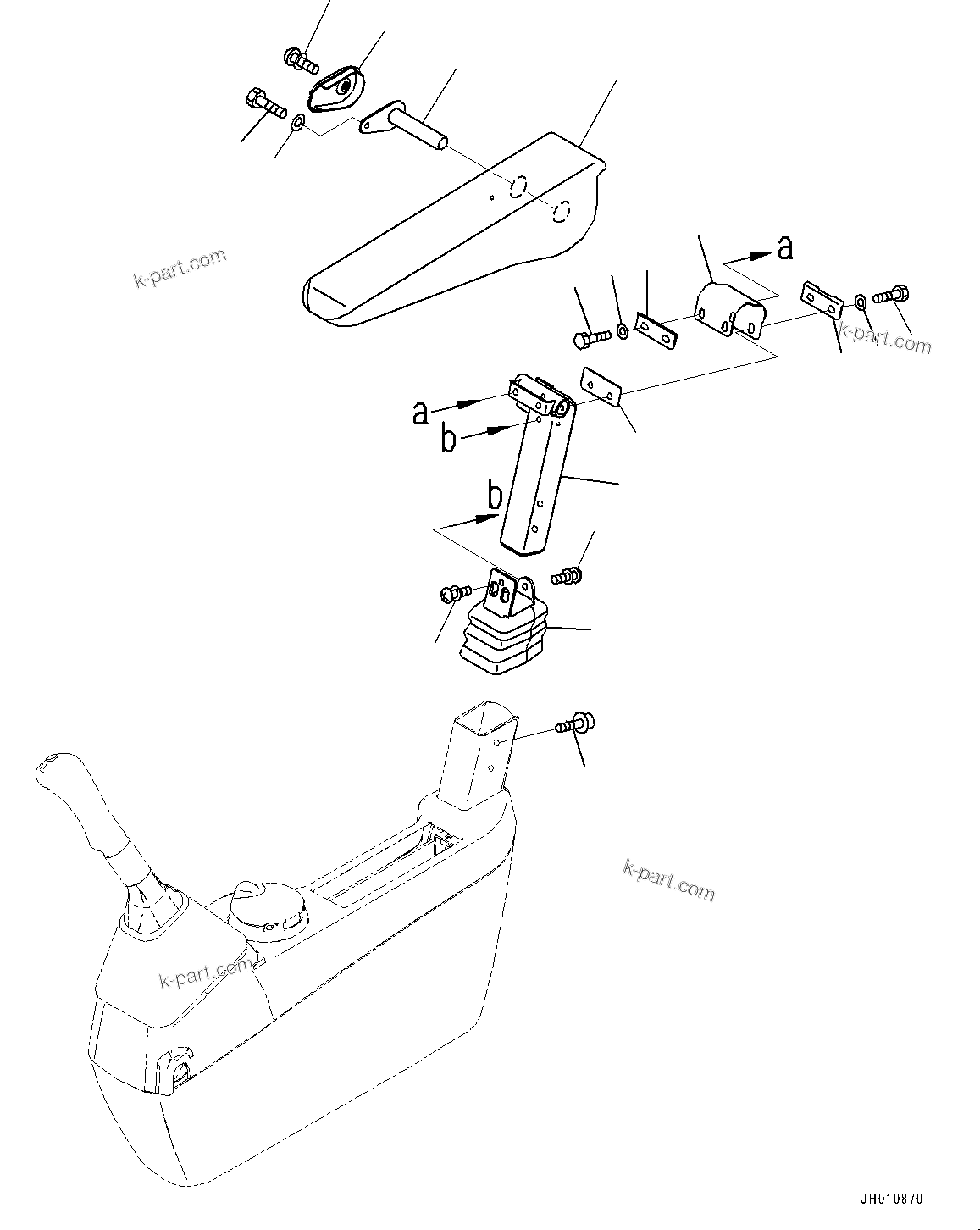 Komatsu parts book diagram for PC170LC-10 S/N 30001-UP: CAB, FLOOR, ARMREST, L.H. (#30001-)