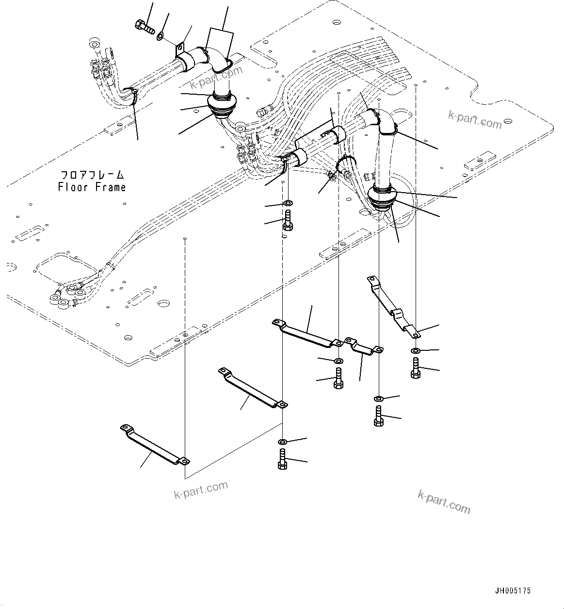 Komatsu parts book diagram for PC170LC-10 S/N 30001-UP: CAB, FLOOR, PIPING MOUNTING (#30001-)