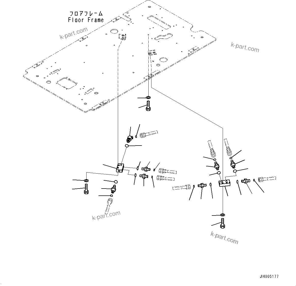 Komatsu parts book diagram for PC170LC-10 S/N 30001-UP: CAB, FLOOR, P, T BLOCK (#30001-)