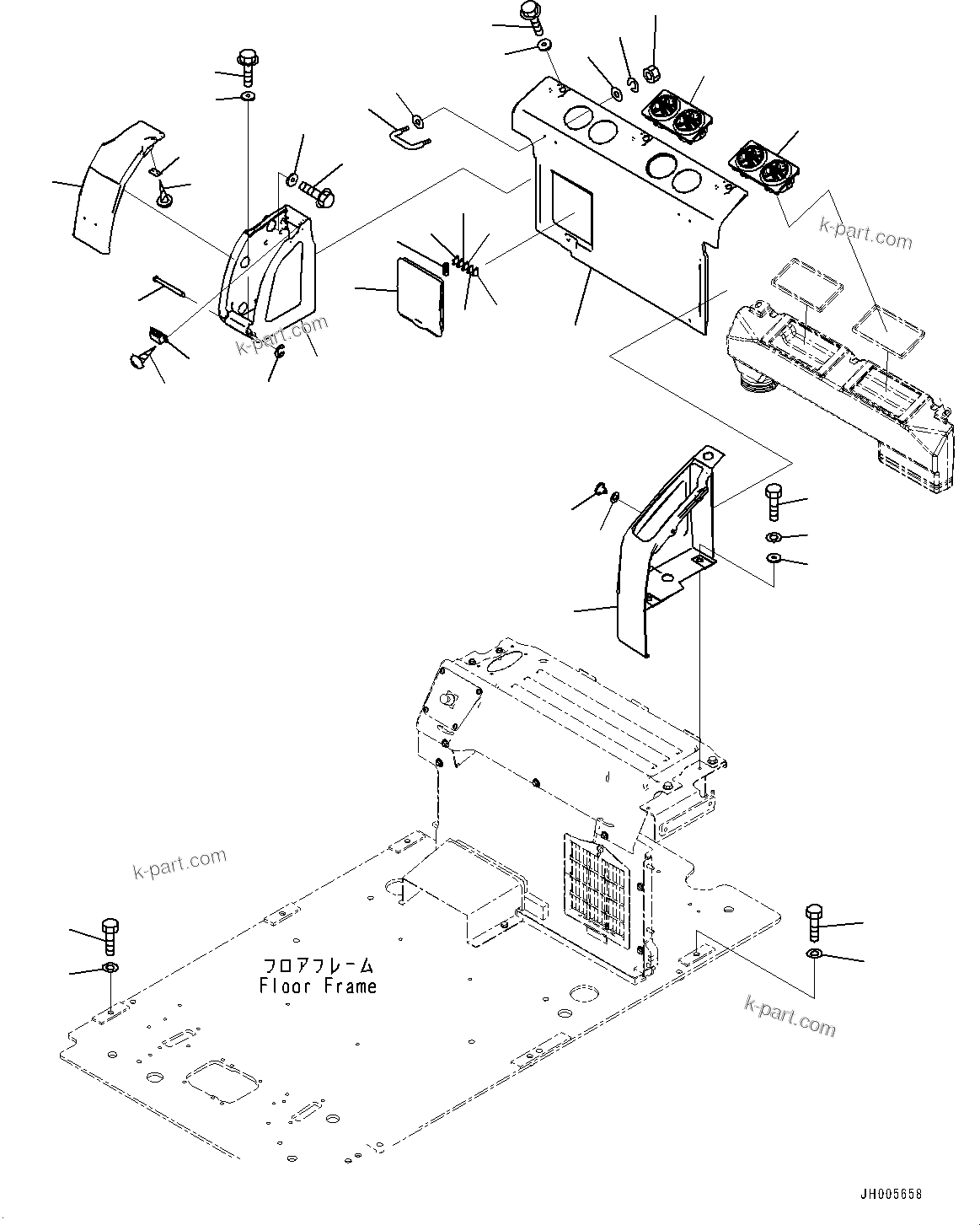 Komatsu parts book diagram for PC170LC-10 S/N 30001-UP: CAB, CAB IN PARTS, REAR COVER (#30001-)
